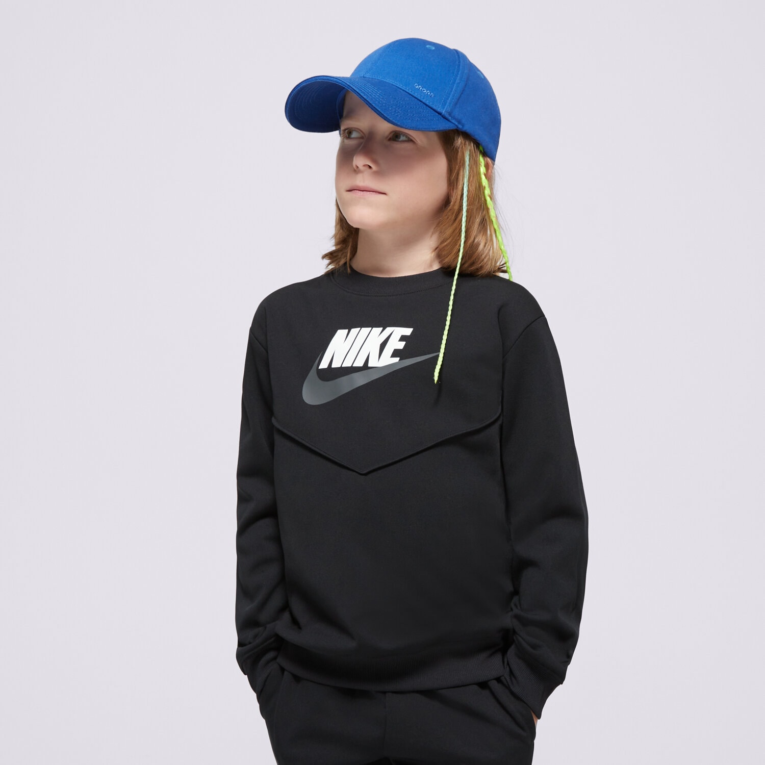 Copii tricou NIKE TRENING K NSW TRACKSUIT POLY CREW HBR BOY FD3090-010 Negru