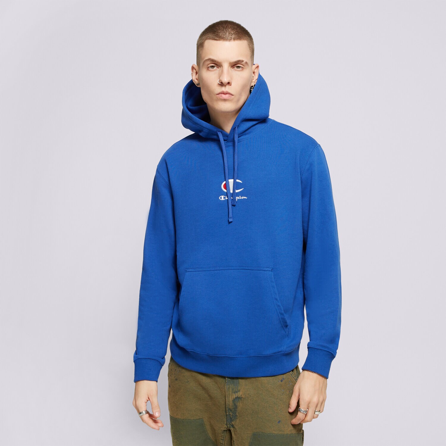 Bărbați bluză CHAMPION BLUZĂ HANORAC HOODED SWEATSHIRT 219845BS003 Albastru
