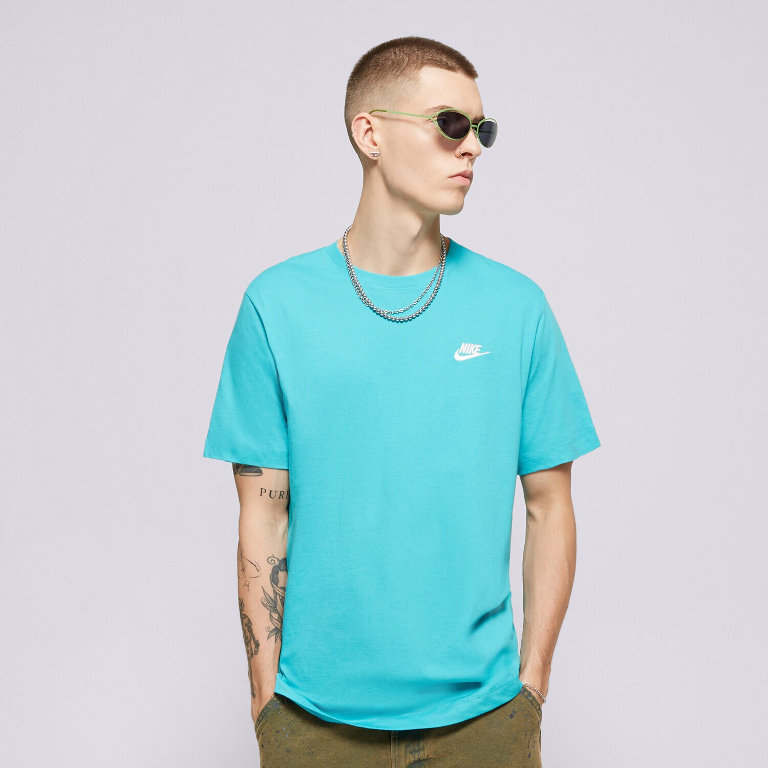 Bărbați tricou NIKE TRICOU M NSW CLUB TEE AR4997-345 turcoaz