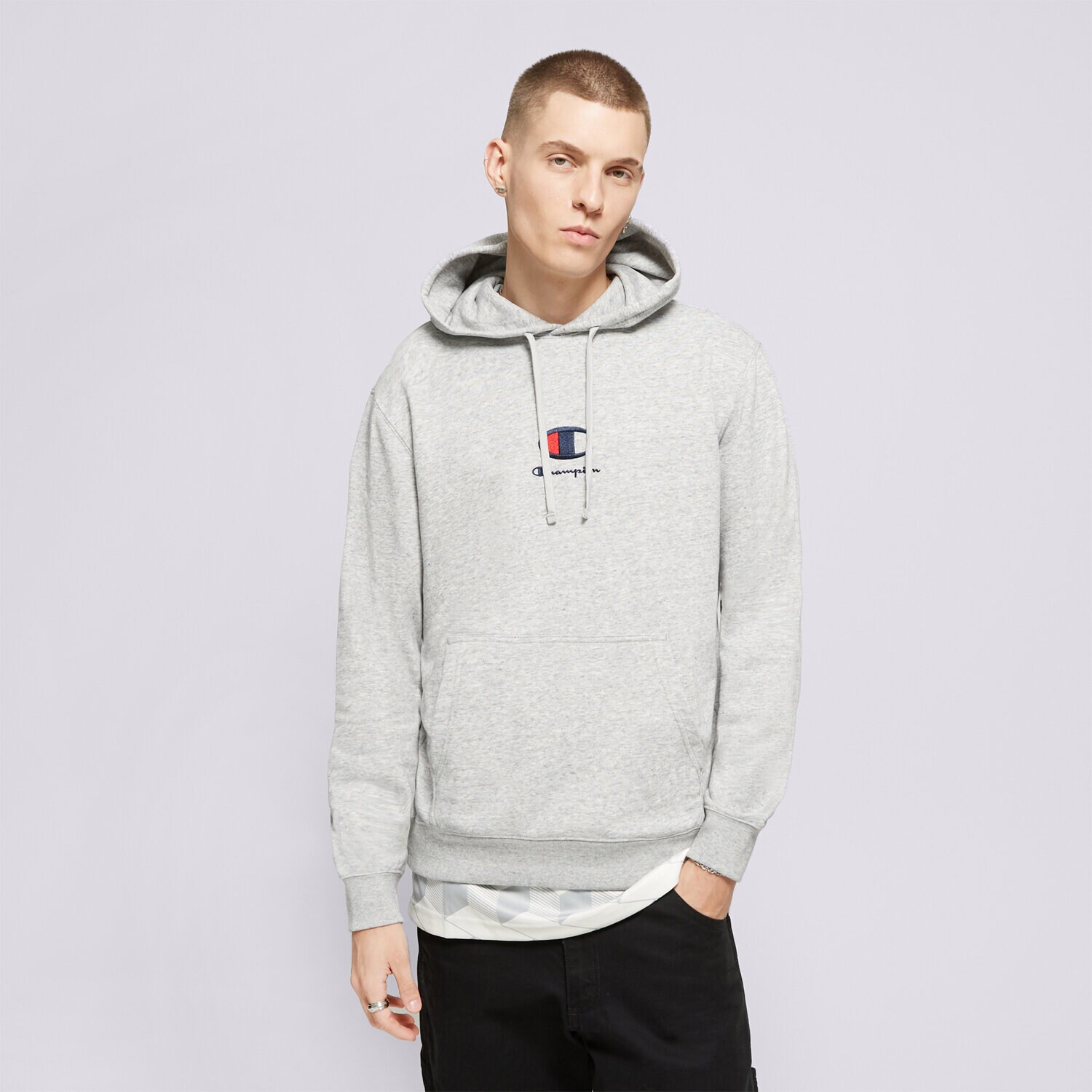 Bărbați bluză CHAMPION BLUZĂ CU GLUGĂ HOODED SWEATSHIRT 219845EM021 Gri