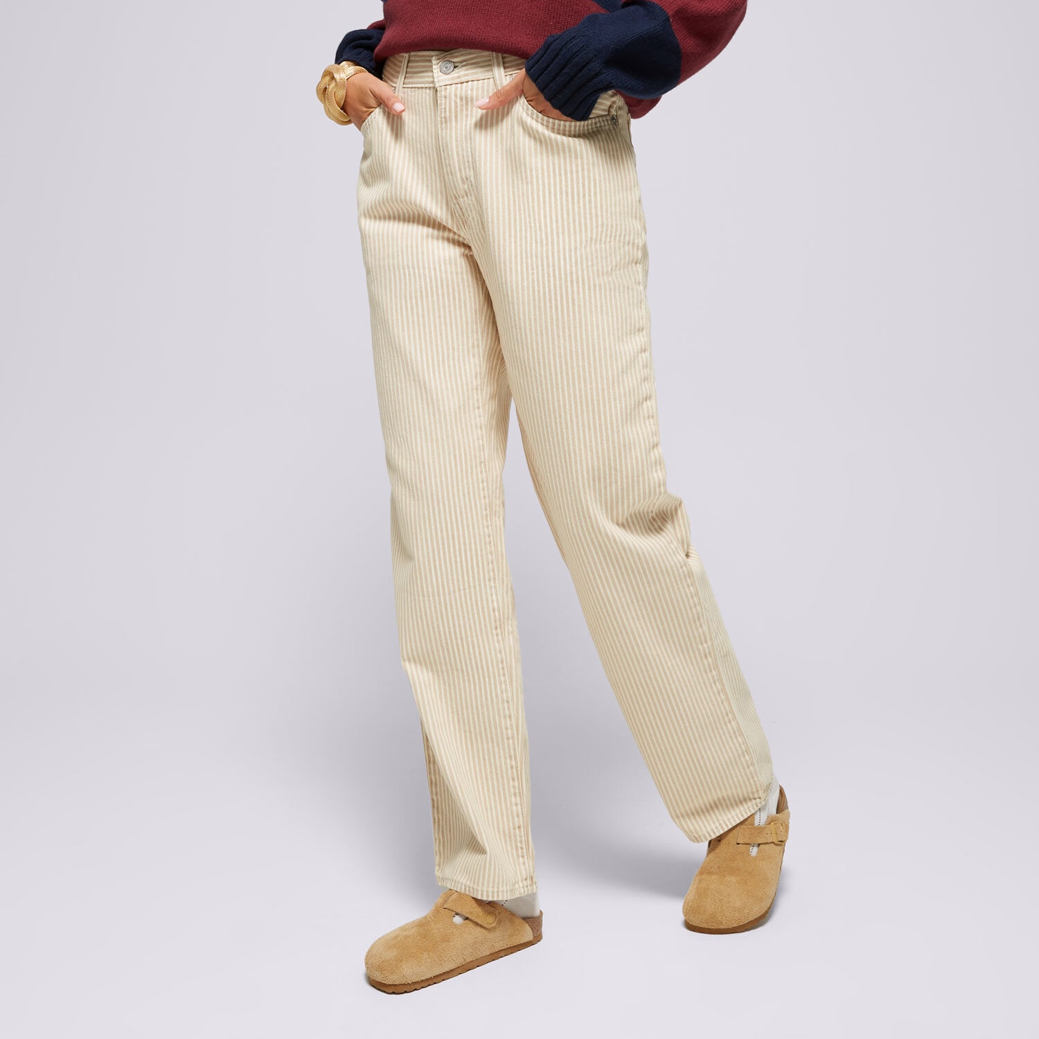 Femei pantaloni LEVI'S PANTALONI  94 BAGGY NEUTRALS A3510-0040 Alb