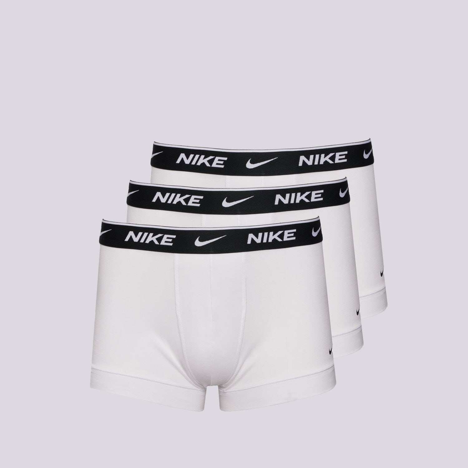 Bărbați lenjerie, boxeri NIKE BOXERI NIKE 3 PACK TRUNKS 0000KE1008MED Alb