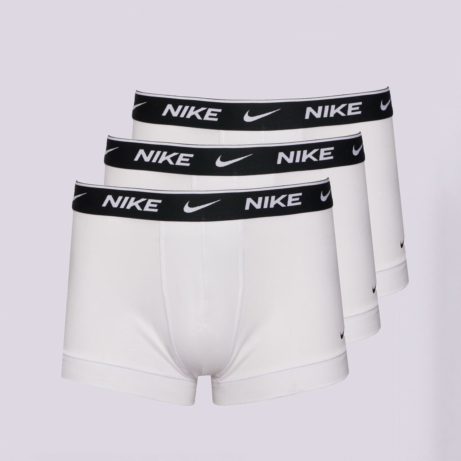 Bărbați lenjerie, boxeri NIKE BOXERI NIKE 3 PACK TRUNKS 0000KE1008MED Alb