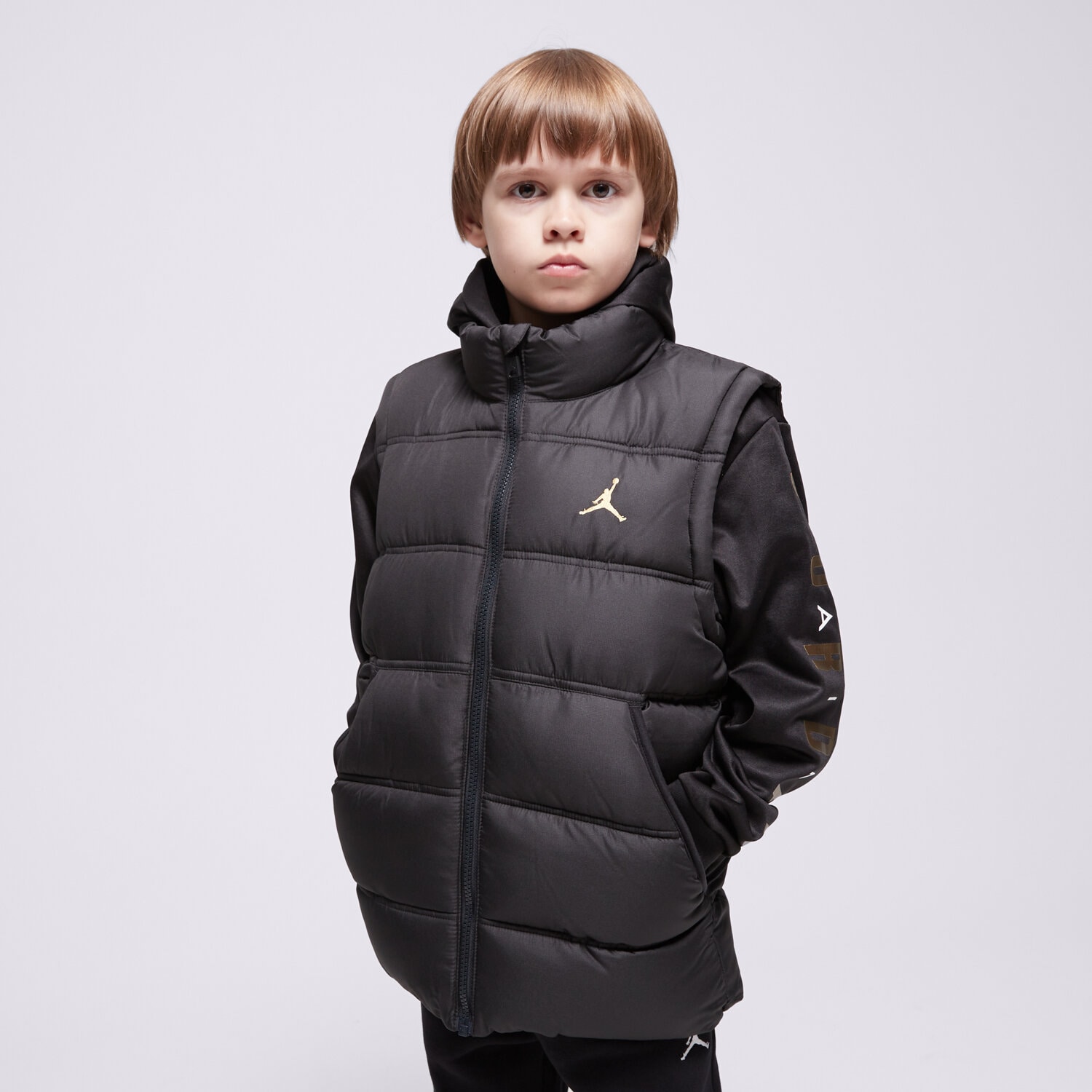 Jachetă de sezon pentru copii (primăvară/toamnă) JORDAN JACHETĂ DE IARNĂ JDB 2 FER JKT BOY 95D191-K5X Negru