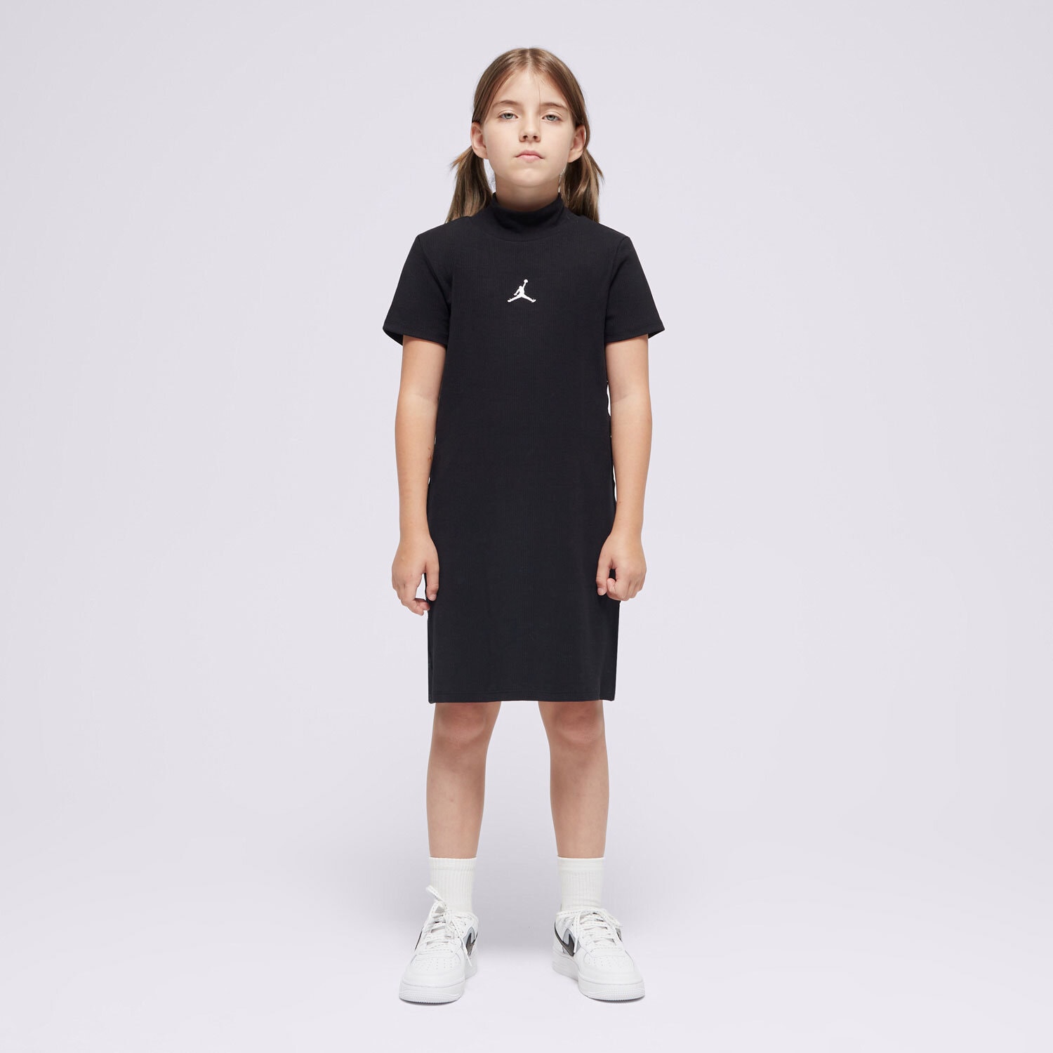 Pantaloni scurți și rochii pentru copii JORDAN ROCHIE JDG JUMPMAN RIBBED TAPING TRENING GIRL 45D380-023 Negru