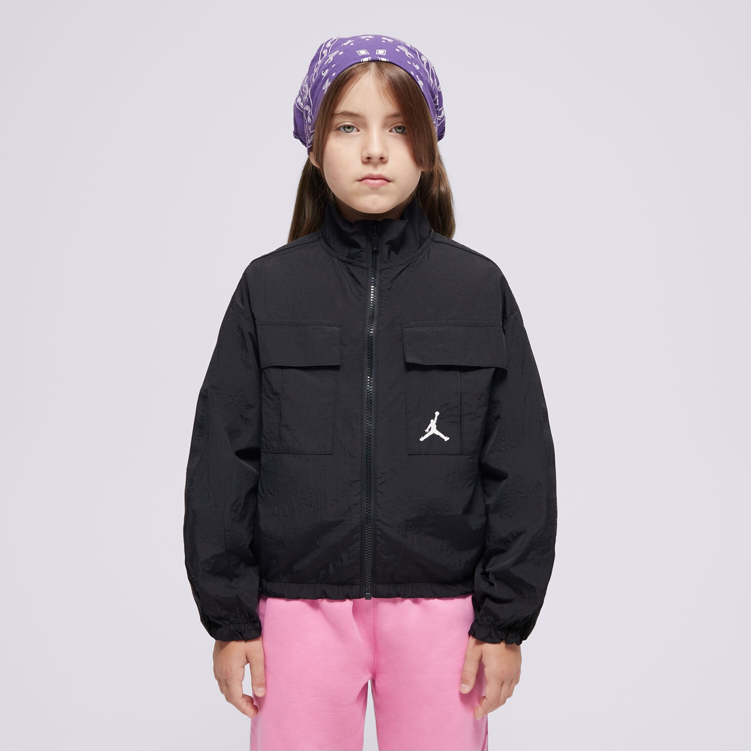Jachetă de sezon pentru copii (primăvară/toamnă) JORDAN JACHETĂ DE IARNĂ JDG JUMPMAN WOVEN TAPIN GIRL 45D345-023 Negru