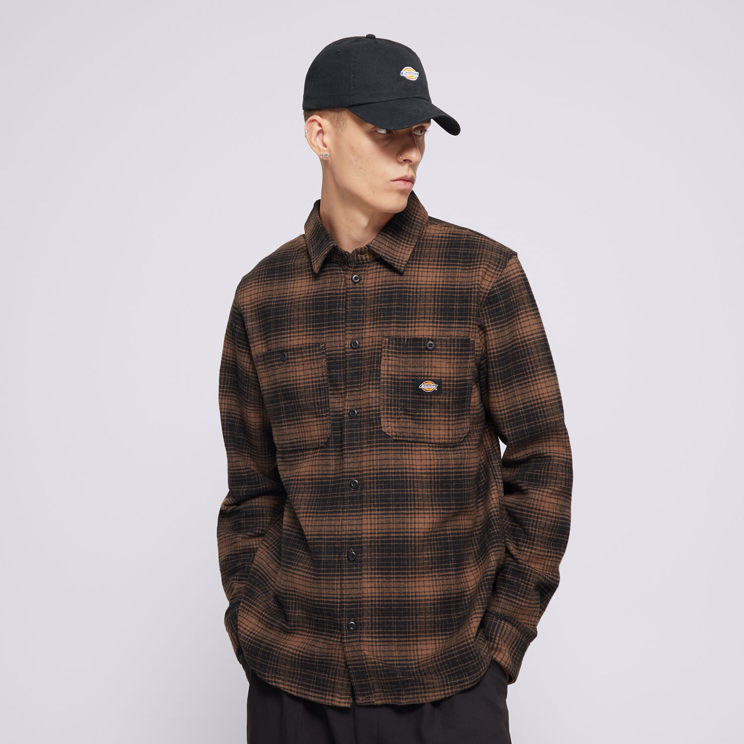 Bărbați tricou DICKIES CĂMAșĂ EVANSVILLE LS DK0A4XGTMR11 Maro
