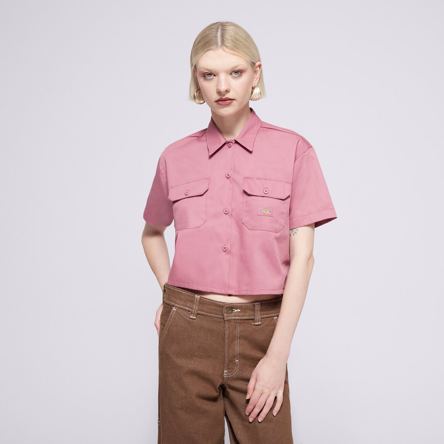 Femei tricou DICKIES CĂMAșĂ WORK SHIRT CROPPED SS W DK0A4YSXJ541 Violet