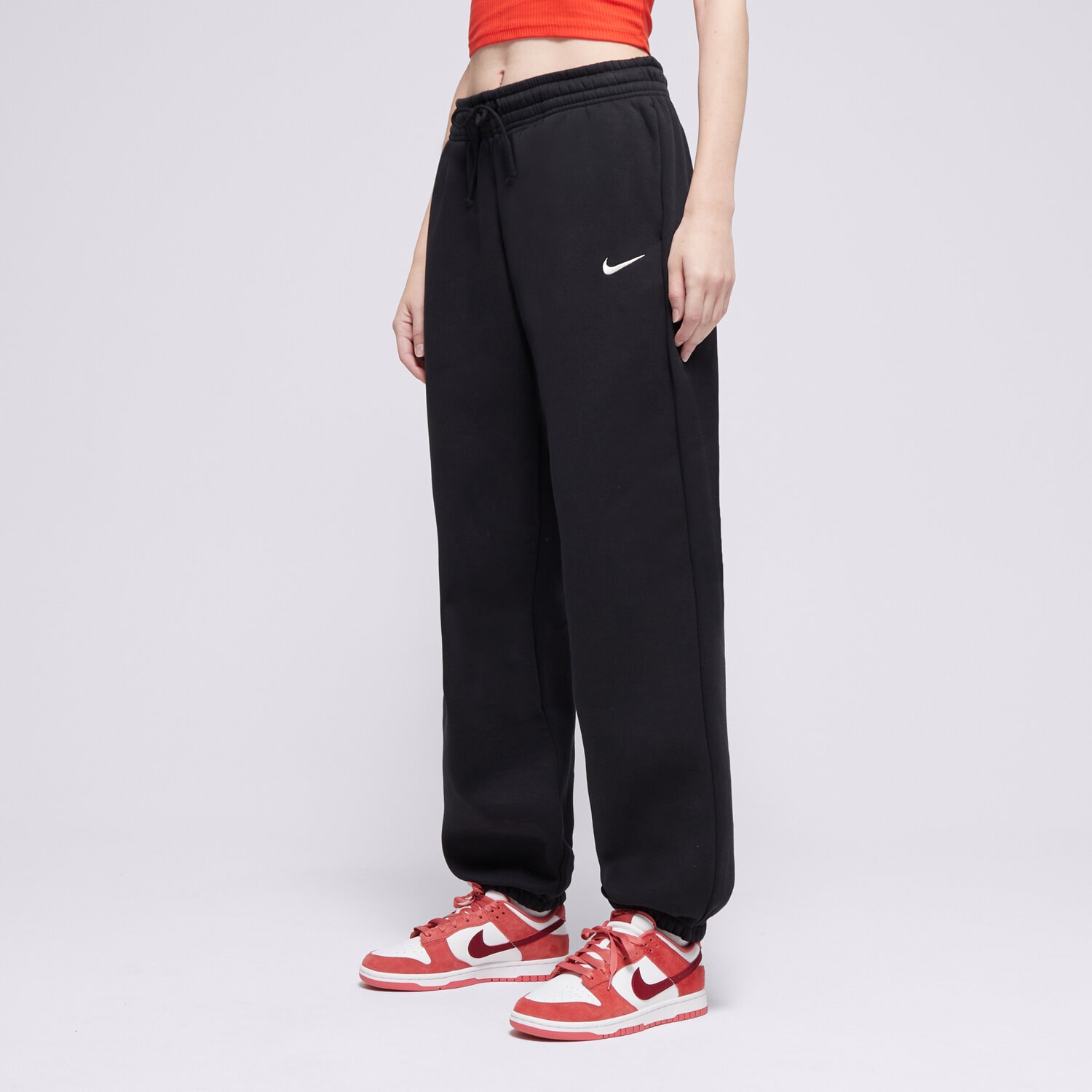 Femei pantaloni NIKE PANTALONI  W NSW PHNX FLC HR OS FZ5996-010 Negru
