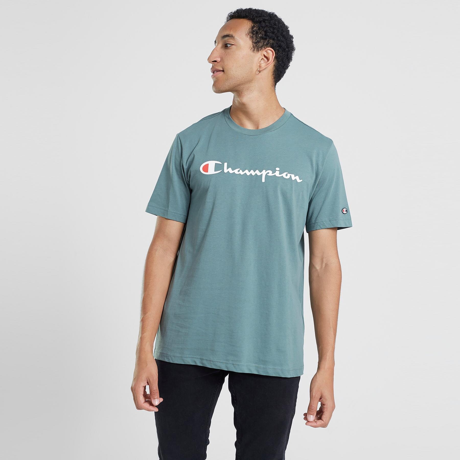 Bărbați tricou CHAMPION TRICOU CREWNECK TRICOU 219206GS510 Verde