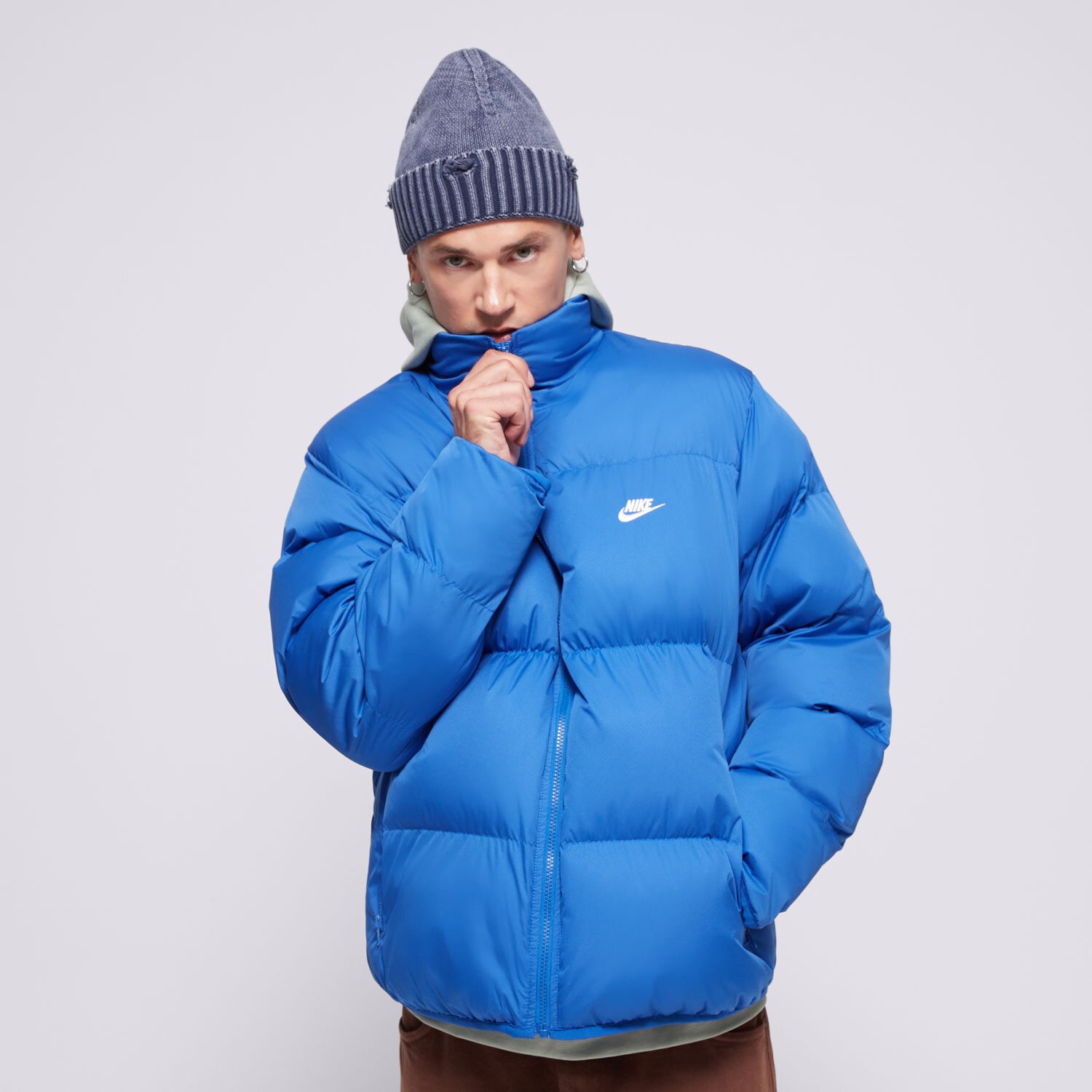 Bărbați eacă de iarnă NIKE JACHETĂ DE IARNĂ M NK CLUB PUFFER JKT FB7368-480 Albastru