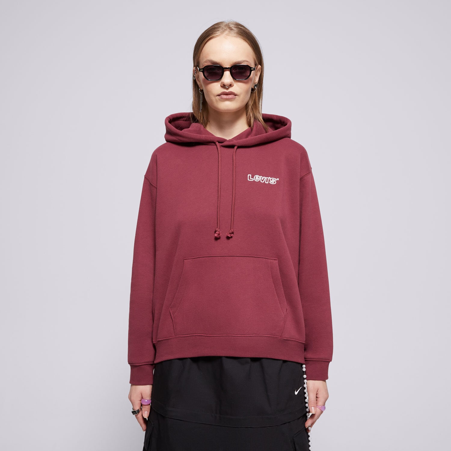 Femei bluză LEVI'S BLUZĂ CU GLUGĂ GRAPHIC EVERYDAY HOODIE REDS