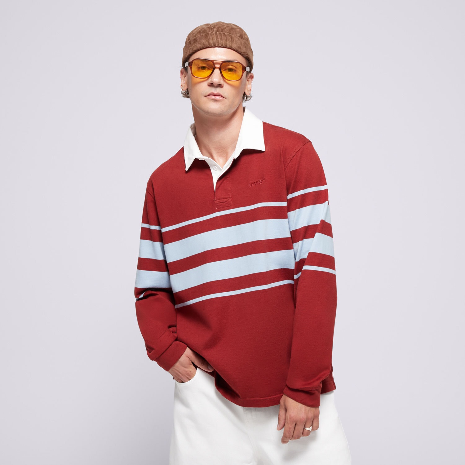 Bărbați tricou LEVI'S POLO UNION RUGBY MULTI-COLOR A4845-0019 Maro