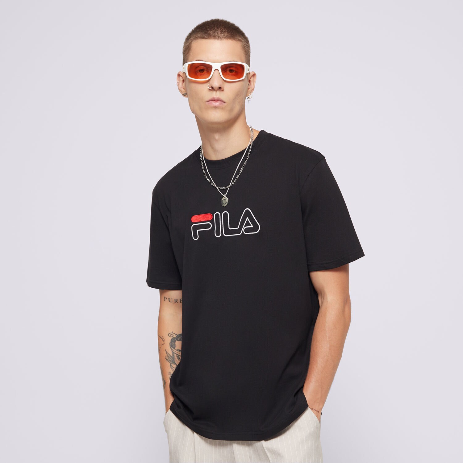 Bărbați tricou FILA TRICOU FILA ACE BLK FW23JDM001ACEBLK Negru
