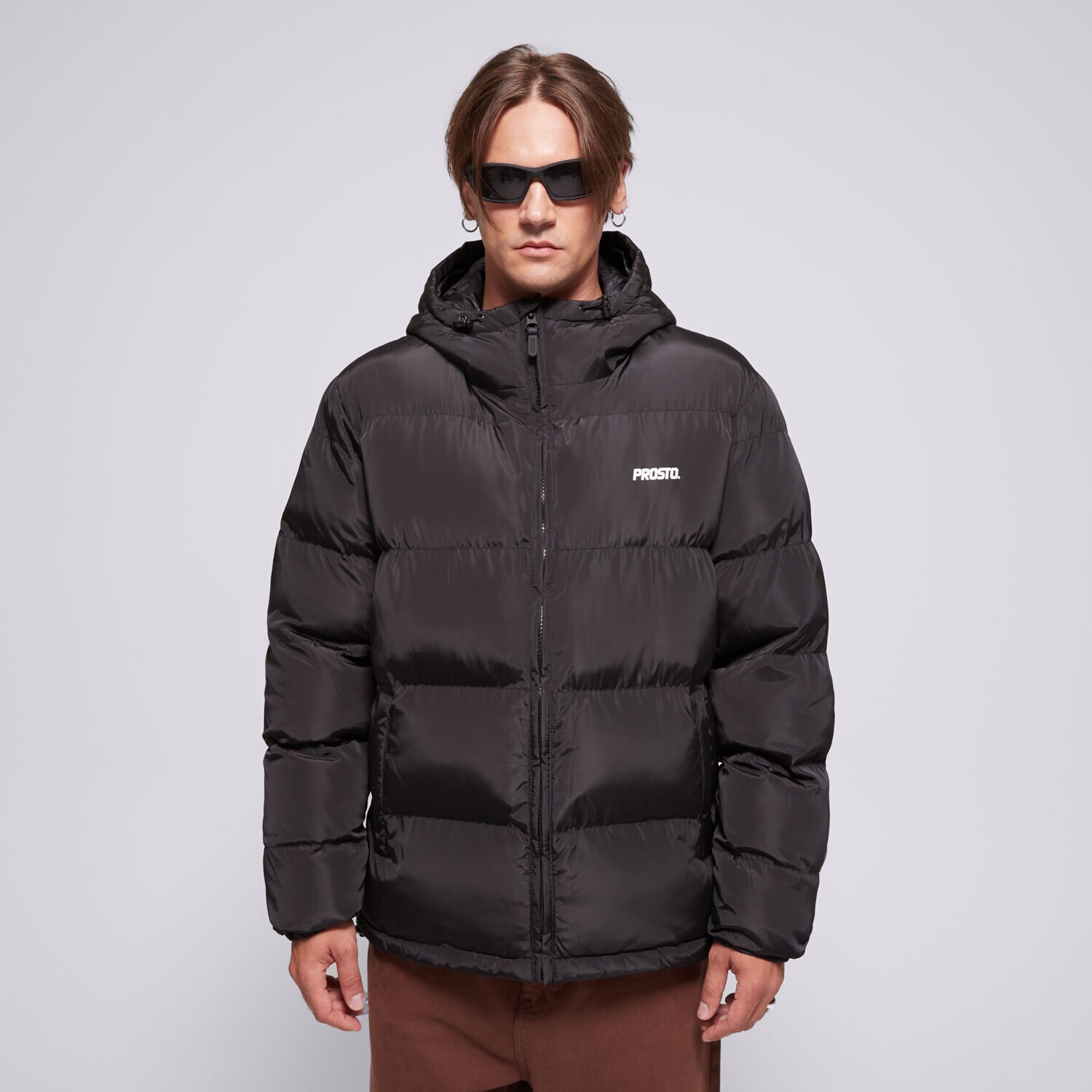 Bărbați eacă de iarnă PROSTO JACHETĂ CU PUF WINTER ADAMENT BLACK KL242MOUT2052 Negru