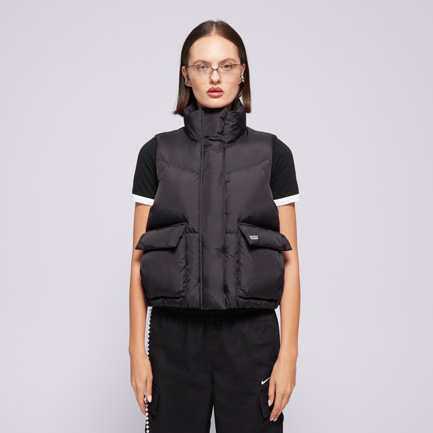 Femei veste LEVI'S VESTĂ WESTERN BUBBLE VEST BLACKS A8526-0003 Negru