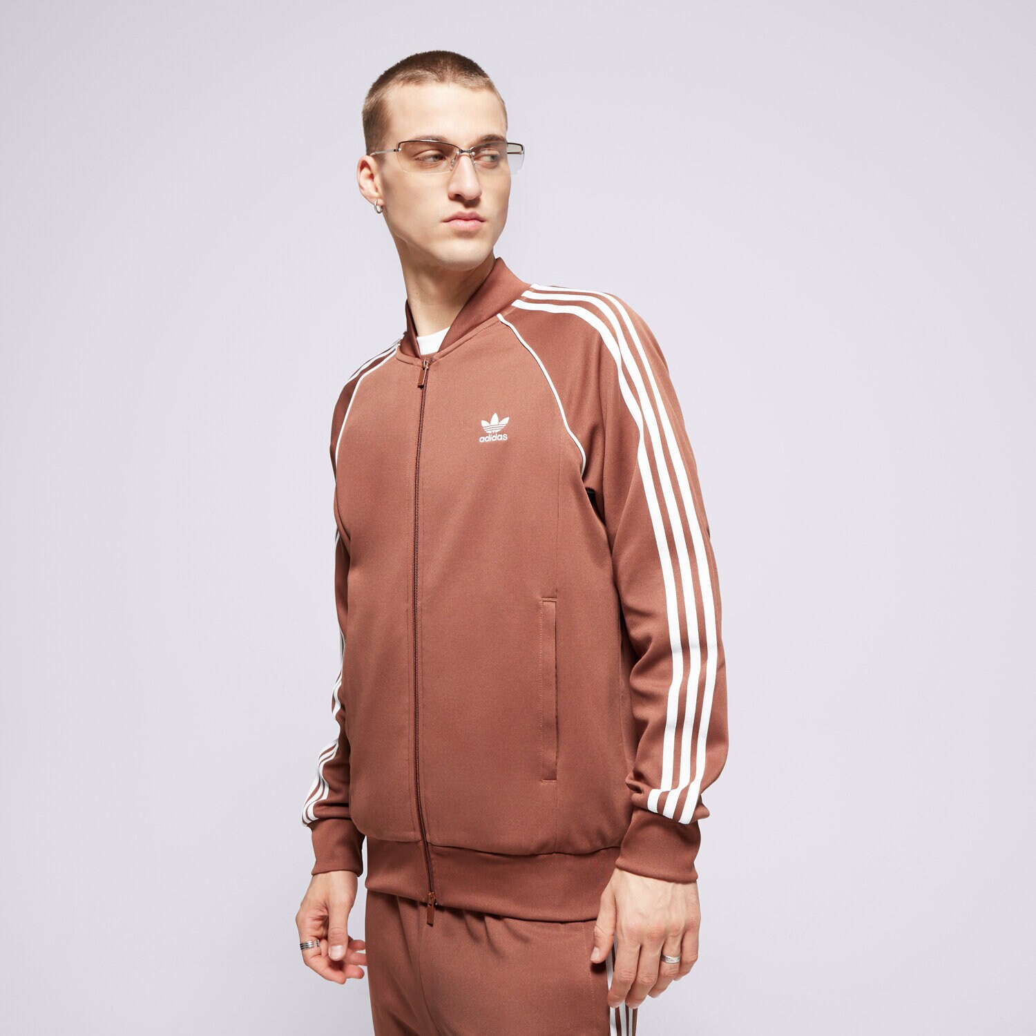 Bărbați bluză ADIDAS BLUZĂ SST TT IY9855 Maro