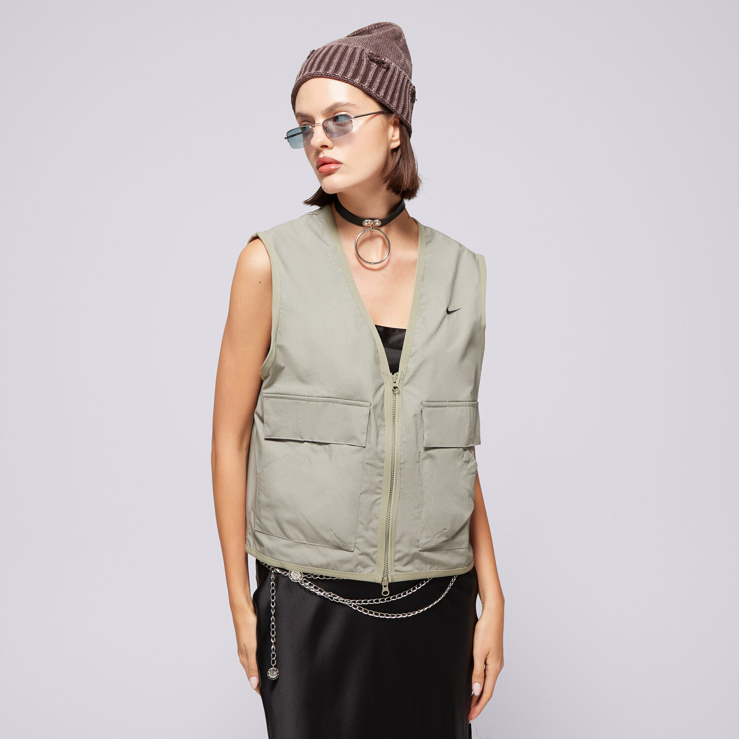 Femei veste NIKE VESTĂ W NSW ESSTL WVN LSE CRGO VEST FV6310-320 Kaki