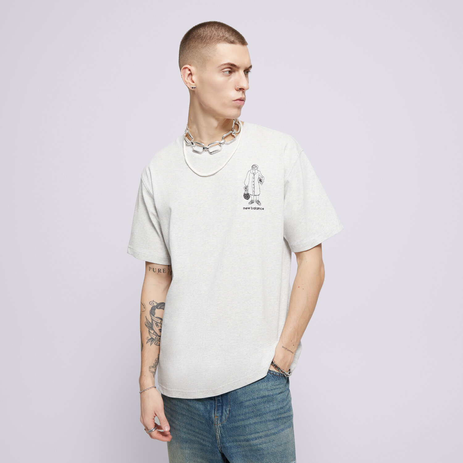 Bărbați tricou NEW BALANCE TRICOU ATHLETICS RELAXED GRANDMA TRICOU MT43554AHH Gri