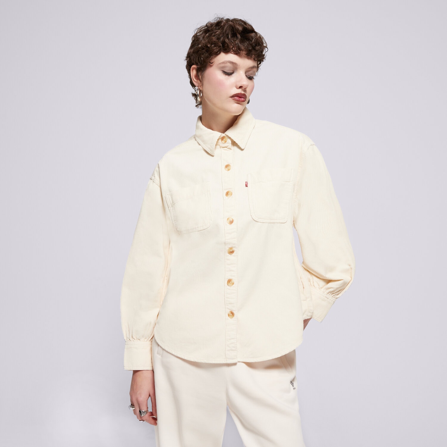 Femei tricou LEVI'S CĂMAșĂ ORION CORDUROY OVERSHIRT NEUTRALS A8691-0011 Bej