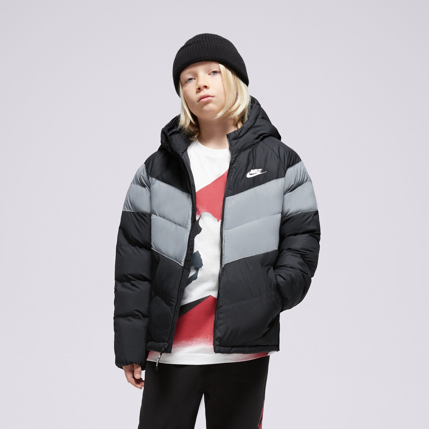 Jachetă de sezon pentru copii (primăvară/toamnă) NIKE JACHETĂ DE IARNĂ K NSW SYN FL HD JCKT BOY FN7730-013 Negru