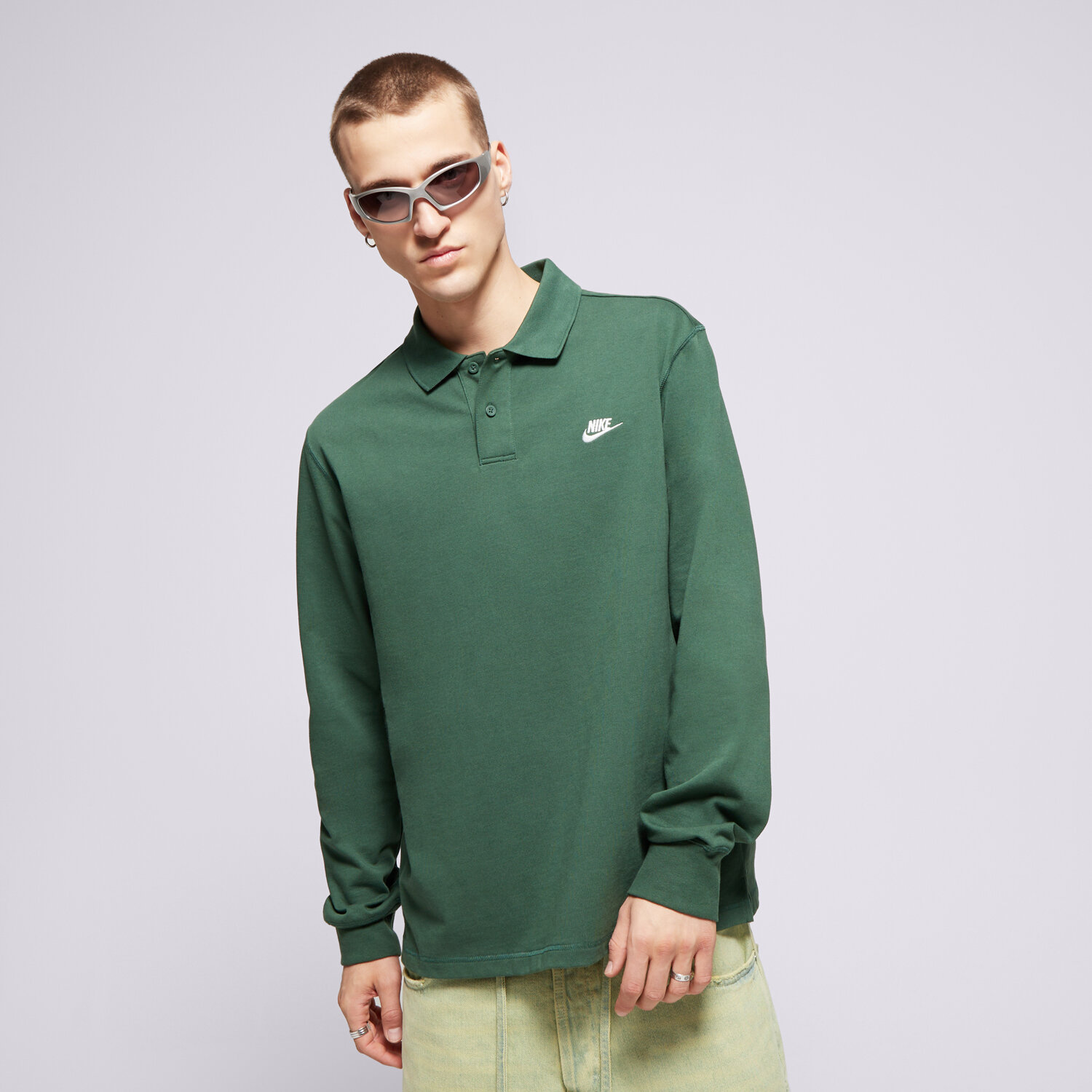 Bărbați tricou NIKE POLO M NK CLUB KNIT LS POLO FQ3417-323 Verde