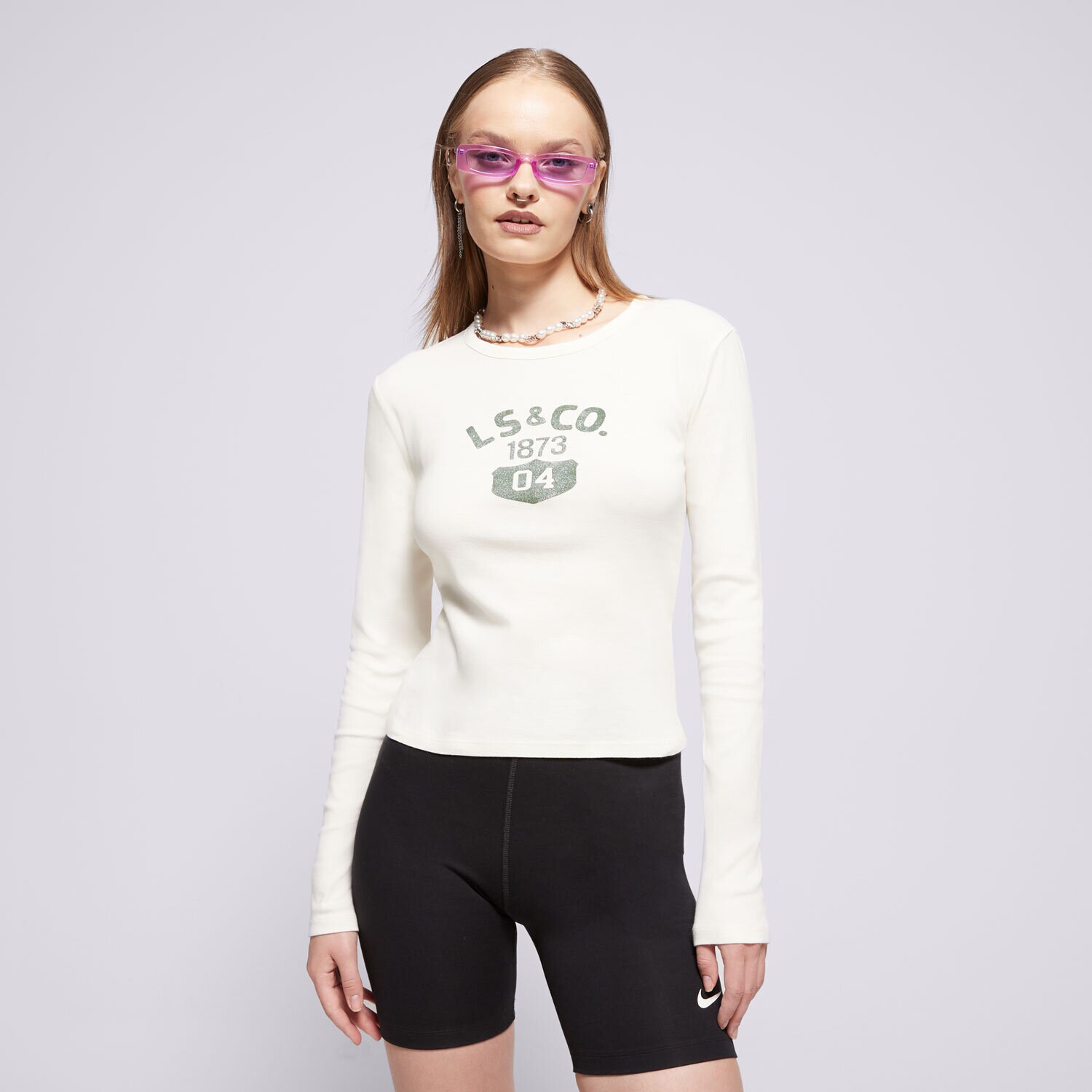 Femei tricou LEVI'S TRICOU GRAPHIC LS RICKIE TEE NEUTRALS A0459-0012 Alb