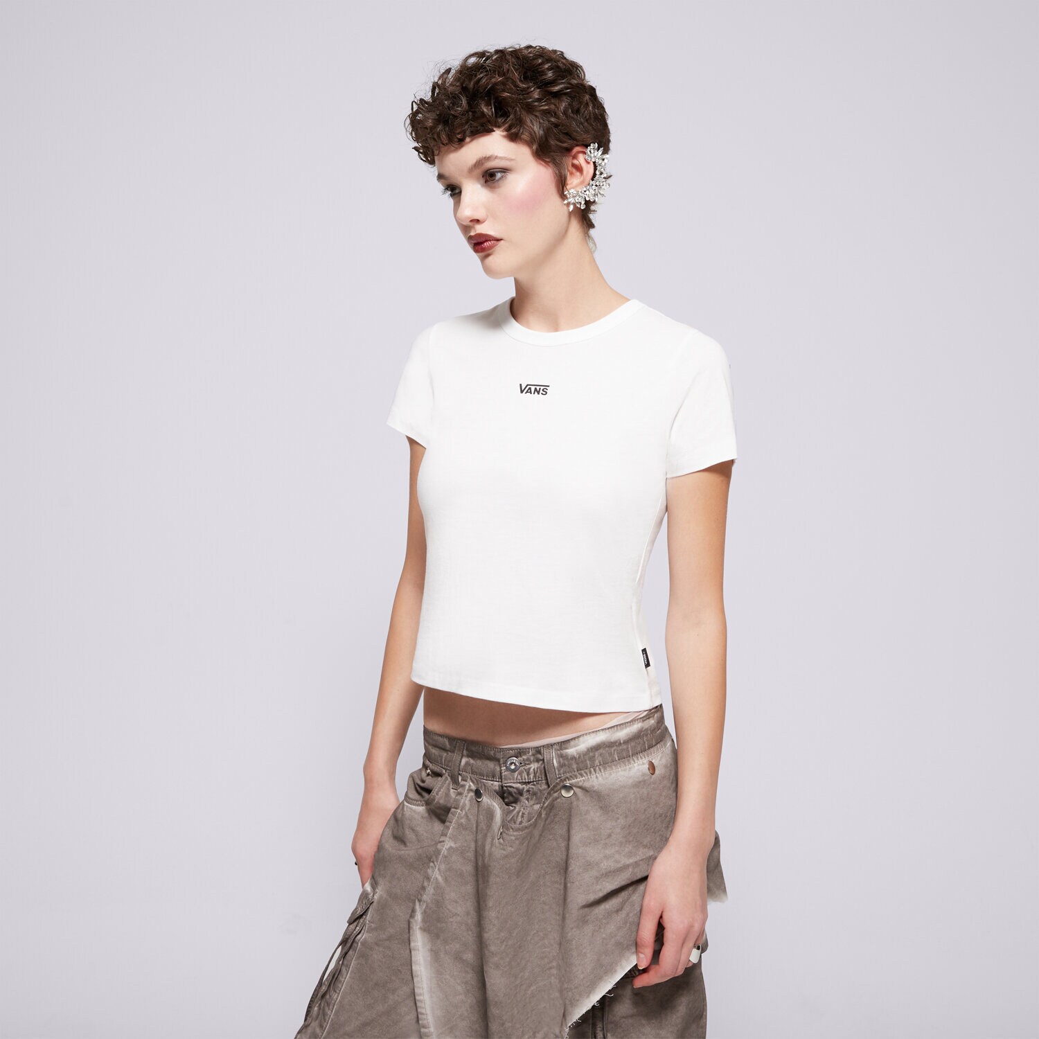 Femei tricou VANS TRICOU BASIC MINI SS VN000JDQWHT Alb