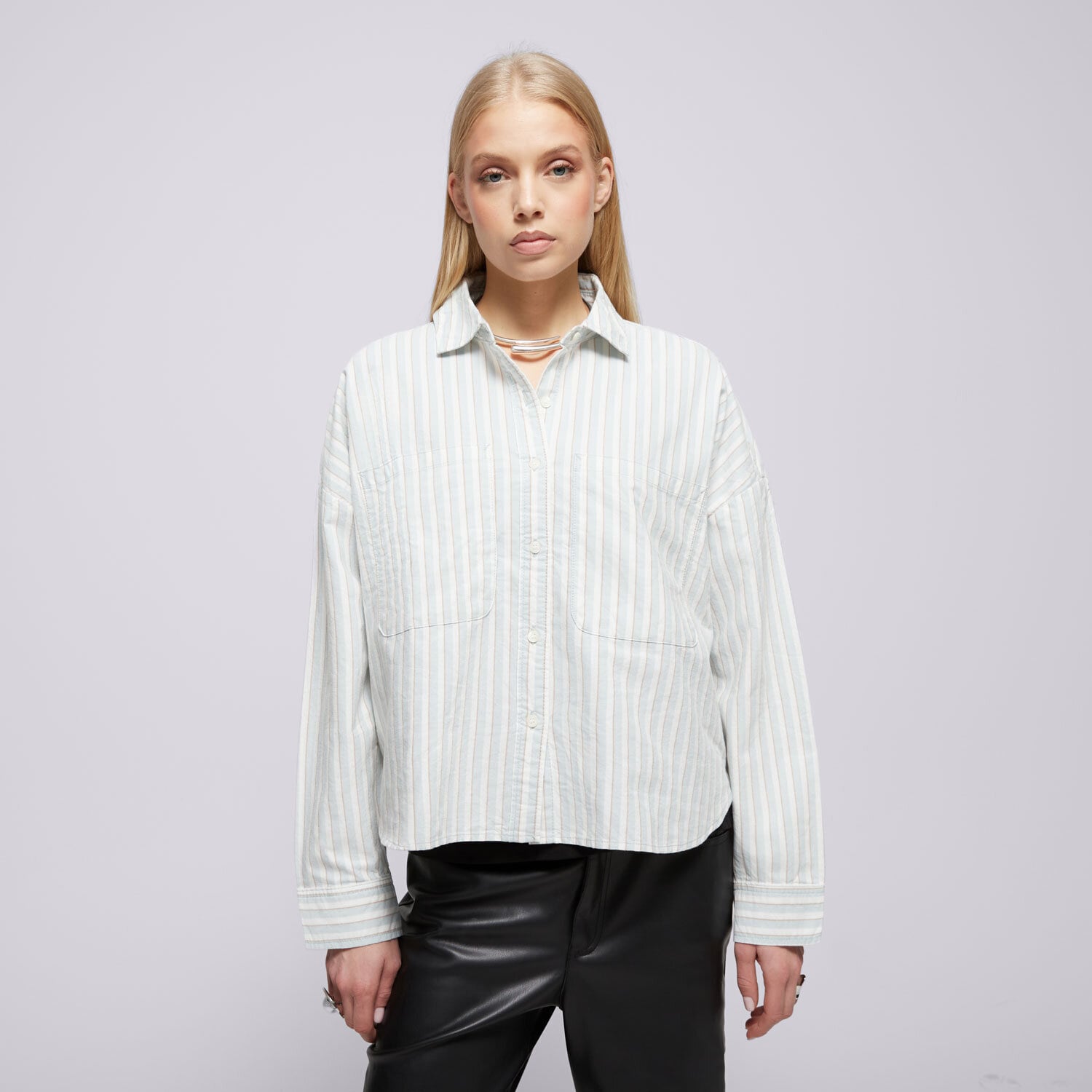 Femei tricou VANS CĂMAșĂ ANTICA BOXY LS SHIRT VN000HHAM8I Albastru