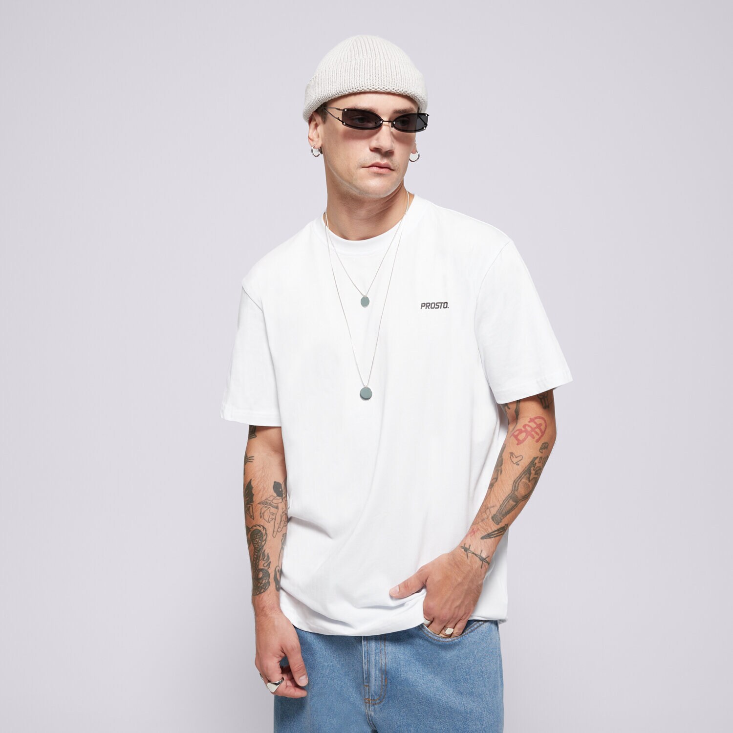 Bărbați tricou PROSTO TRICOU TRICOU VISION WHITE