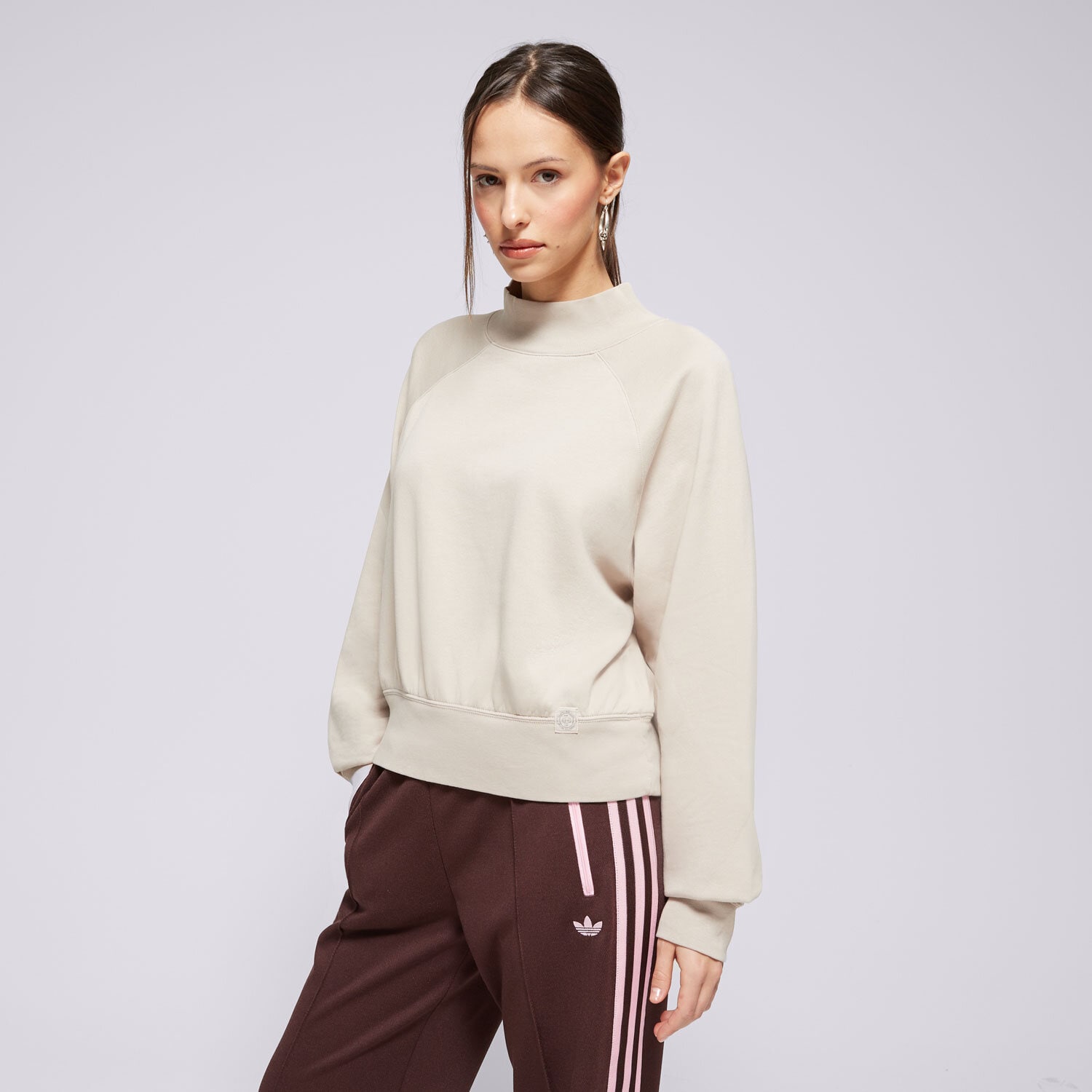 Femei bluză CHAMPION BLUZĂ MOCK TURTLE NECK SWEATSHIRT 117637MS016 Bej