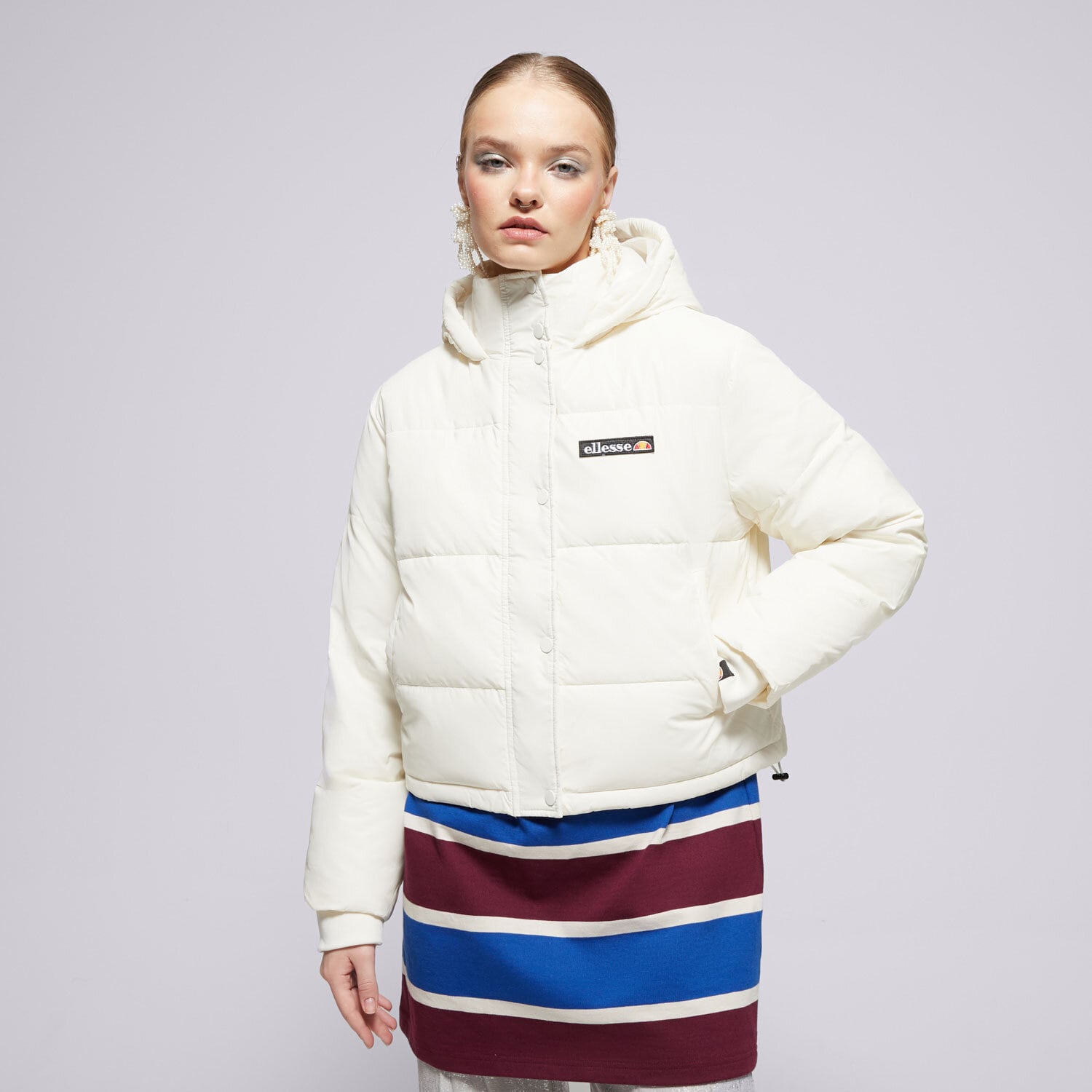 Femei geacă de iarnă ELLESSE JACHETĂ CU PUF MONOLIS OFF WHT PADDED JACKET SGK09611904 Bej