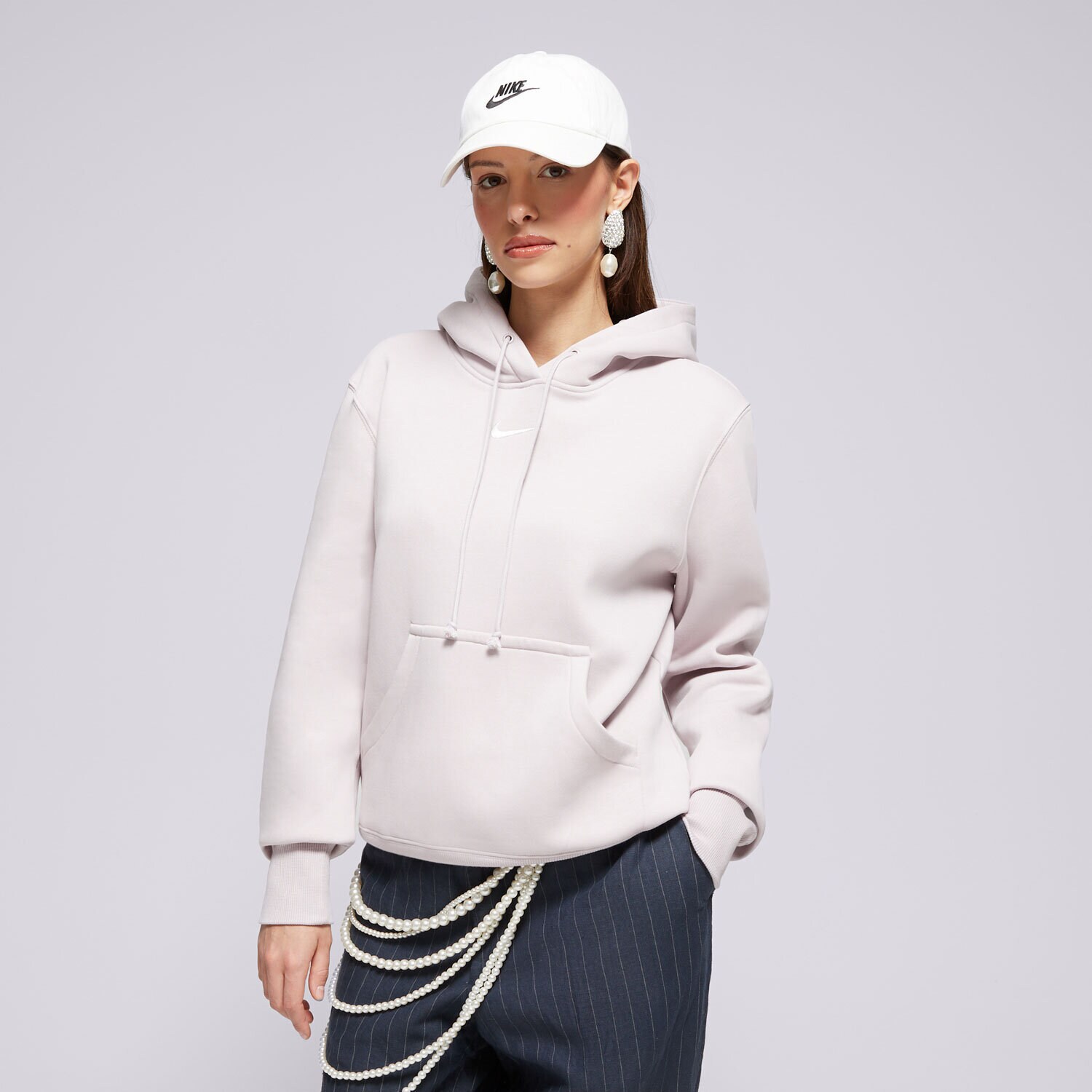 Femei bluză NIKE BLUZĂ CU GLUGĂ W NSW PHNX FLC STD PO HD HV4003-019 Violet