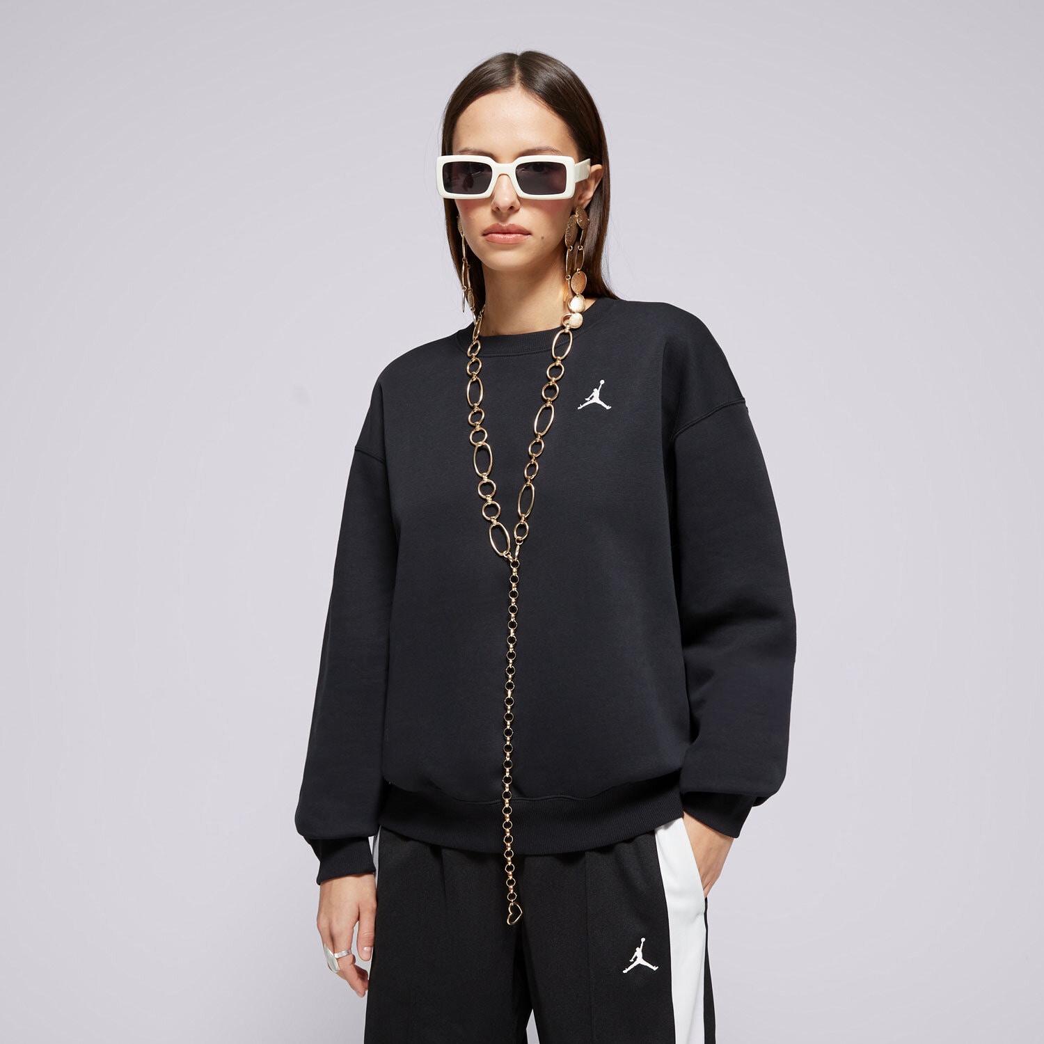 Femei bluză JORDAN BLUZĂ W BRKLN FLC CREW 24 FV7074-010 Negru