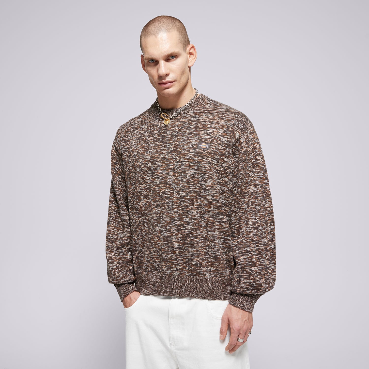 Bărbați bluză DICKIES PULOVĂR OAKPORT MARL SWEATER DK0A4Z310DB1 Maro