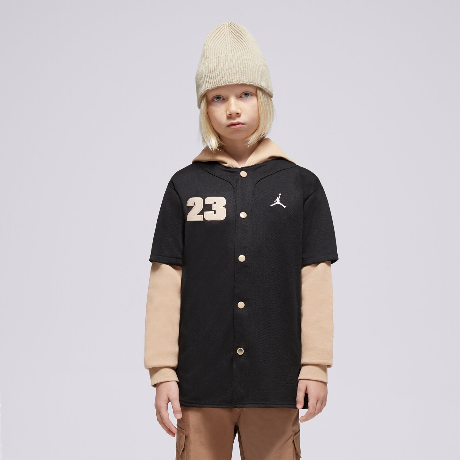 Copii bluză JORDAN BLUZĂ  HOODED JUMPMAN BASEBALL P BOY 95D542-023 Negru