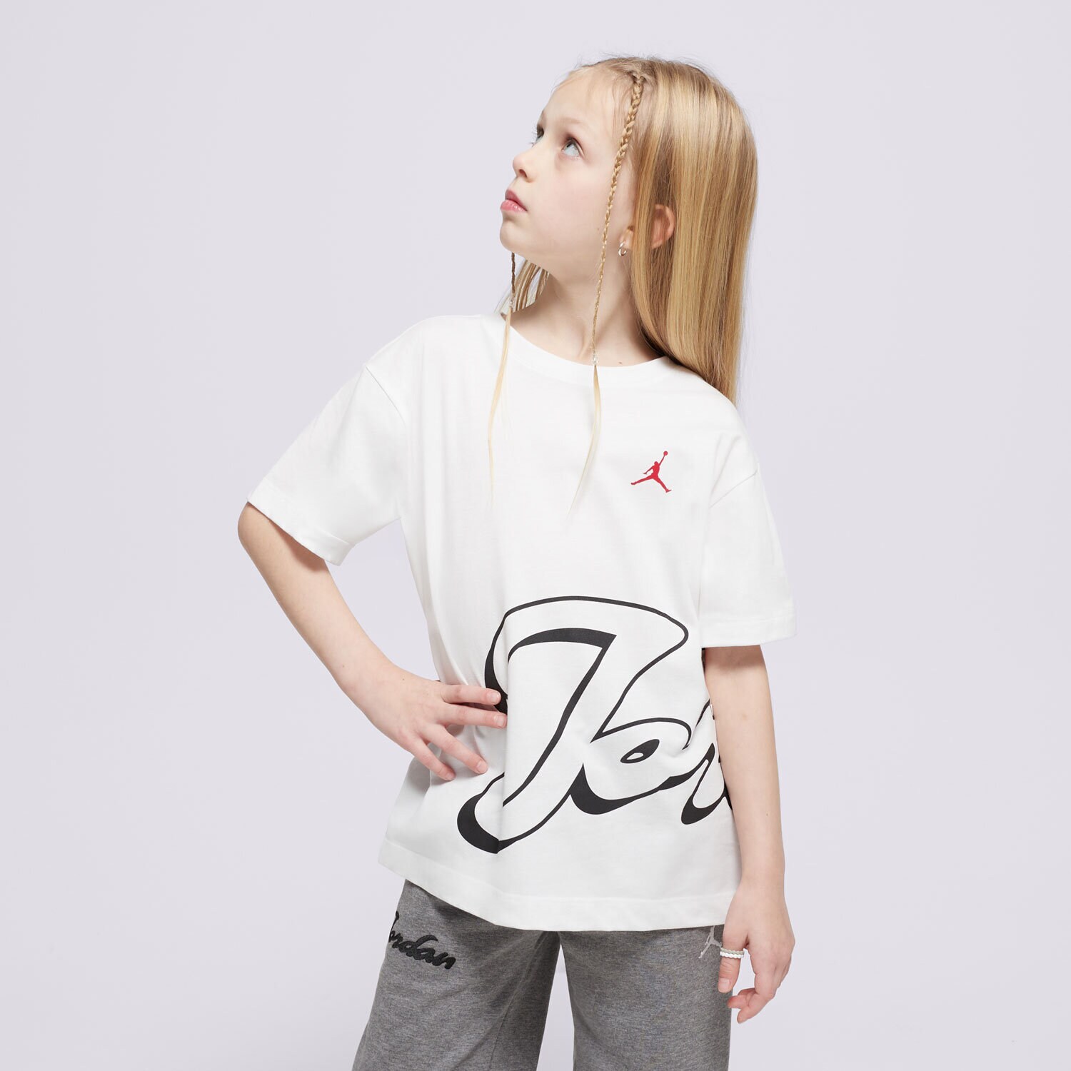 Copii tricou JORDAN TRICOU JDG JM ENCHANTMENT SCRIPT SS T GIRL 45D552-001 Alb