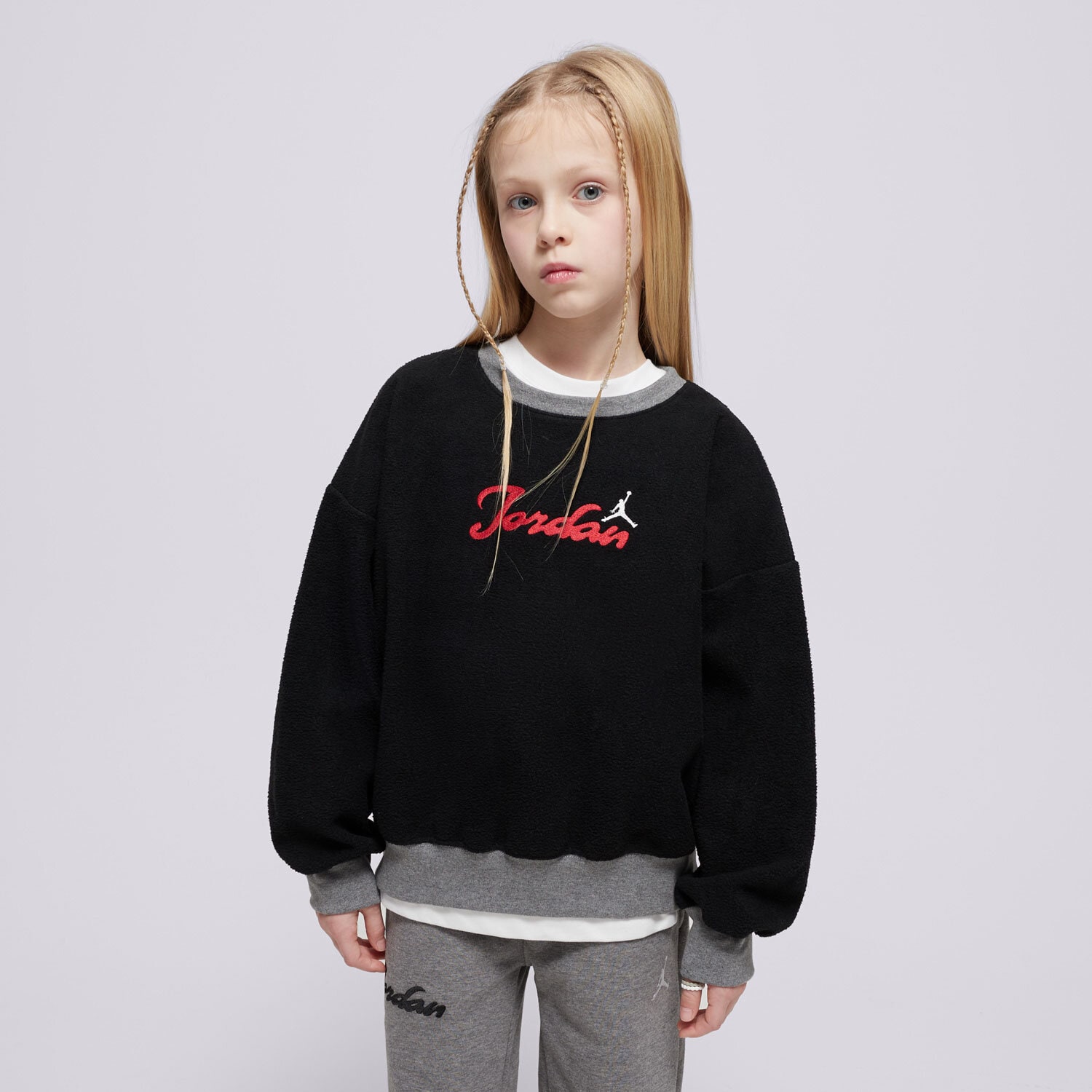 Copii bluză JORDAN BLUZĂ JDG META-ENCHANTMENT COZY CREW GIRL 45D519-023 Negru
