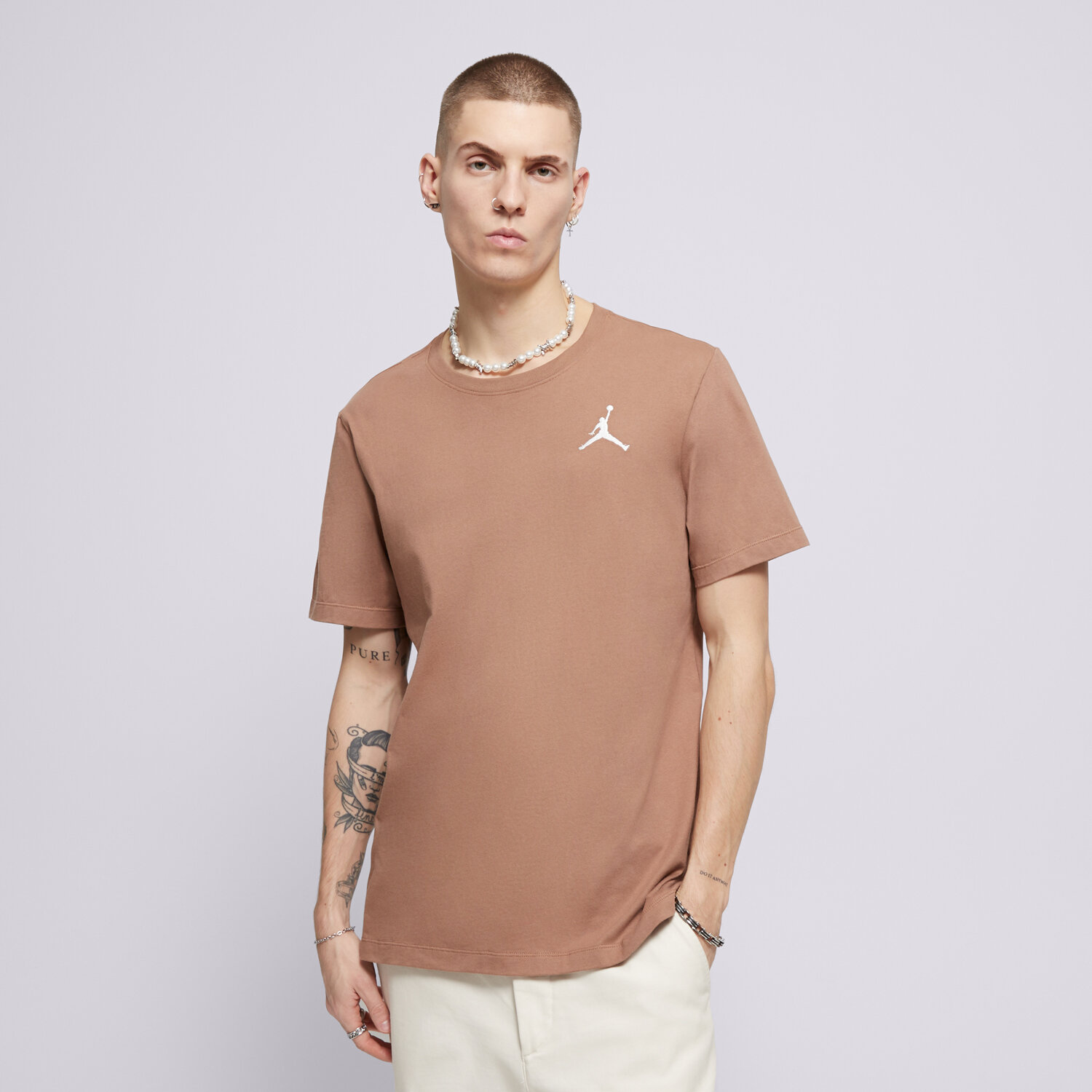 Bărbați tricou JORDAN TRICOU M J JUMPMAN EMB SS CREW DC7485-223 Bej