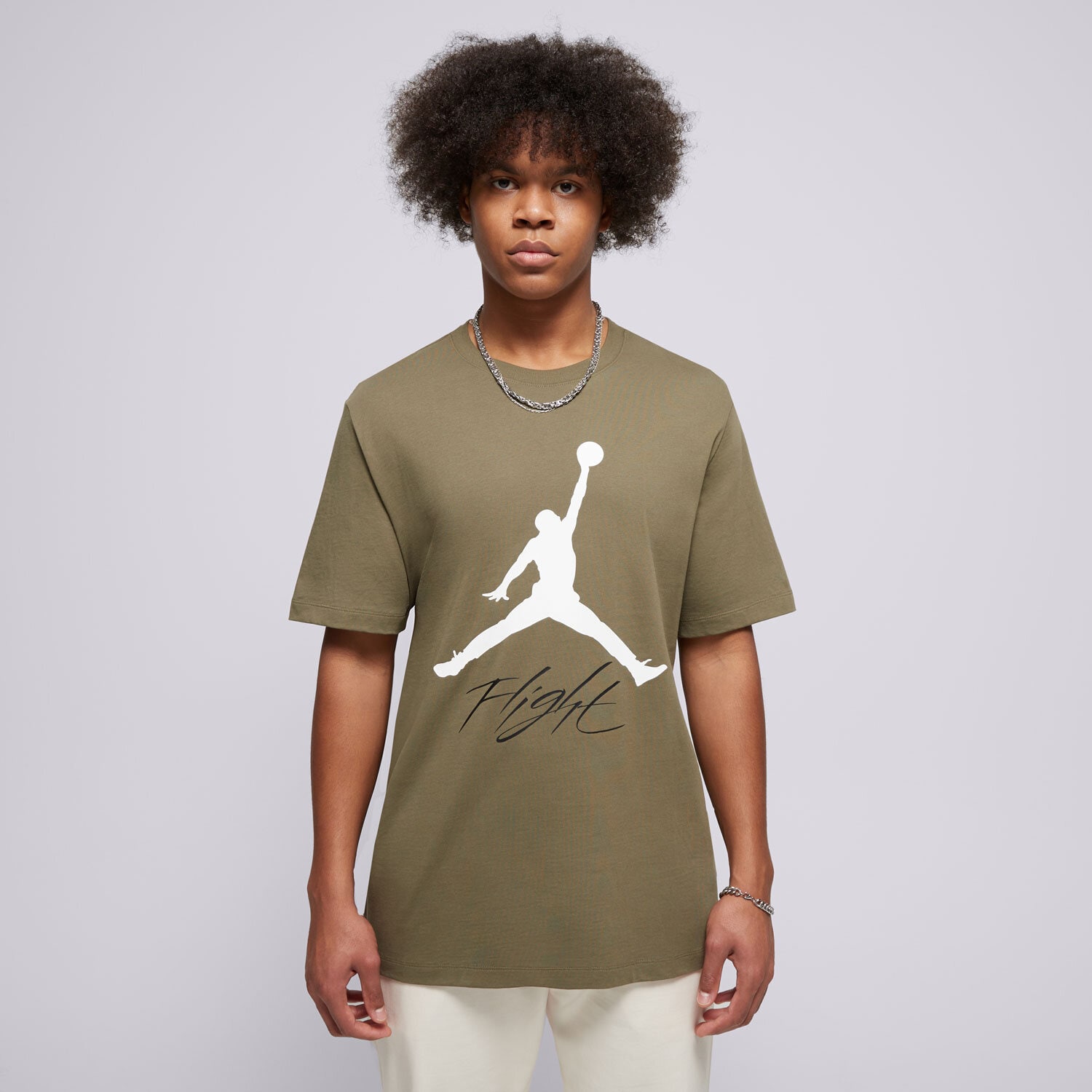 Bărbați tricou JORDAN TRICOU JUMPMAN FLIGHT HBR TEE AO0664-222 Kaki