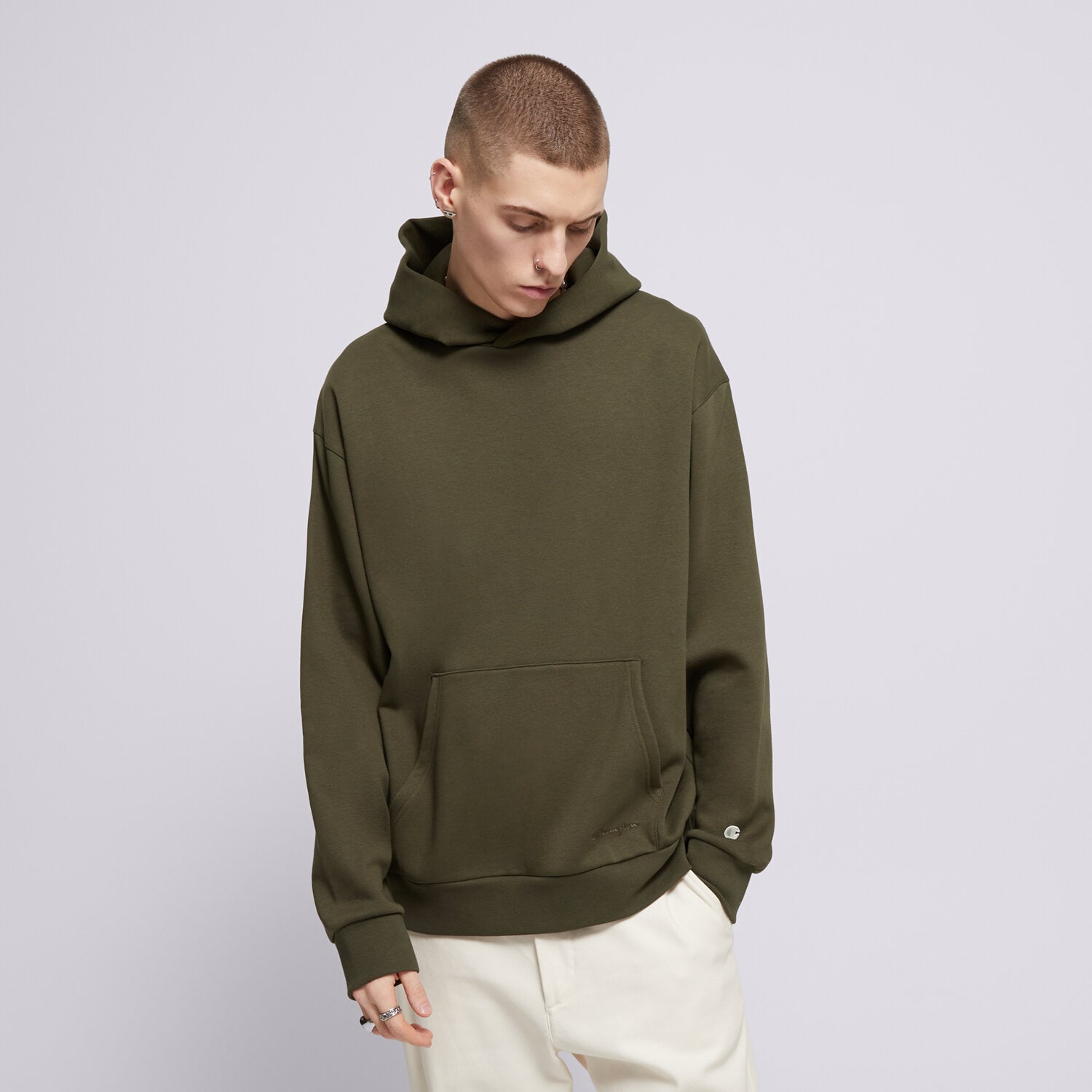 Bărbați bluză CHAMPION BLUZĂ HANORAC HOODED SWEATSHIRT 220423GS508 Kaki