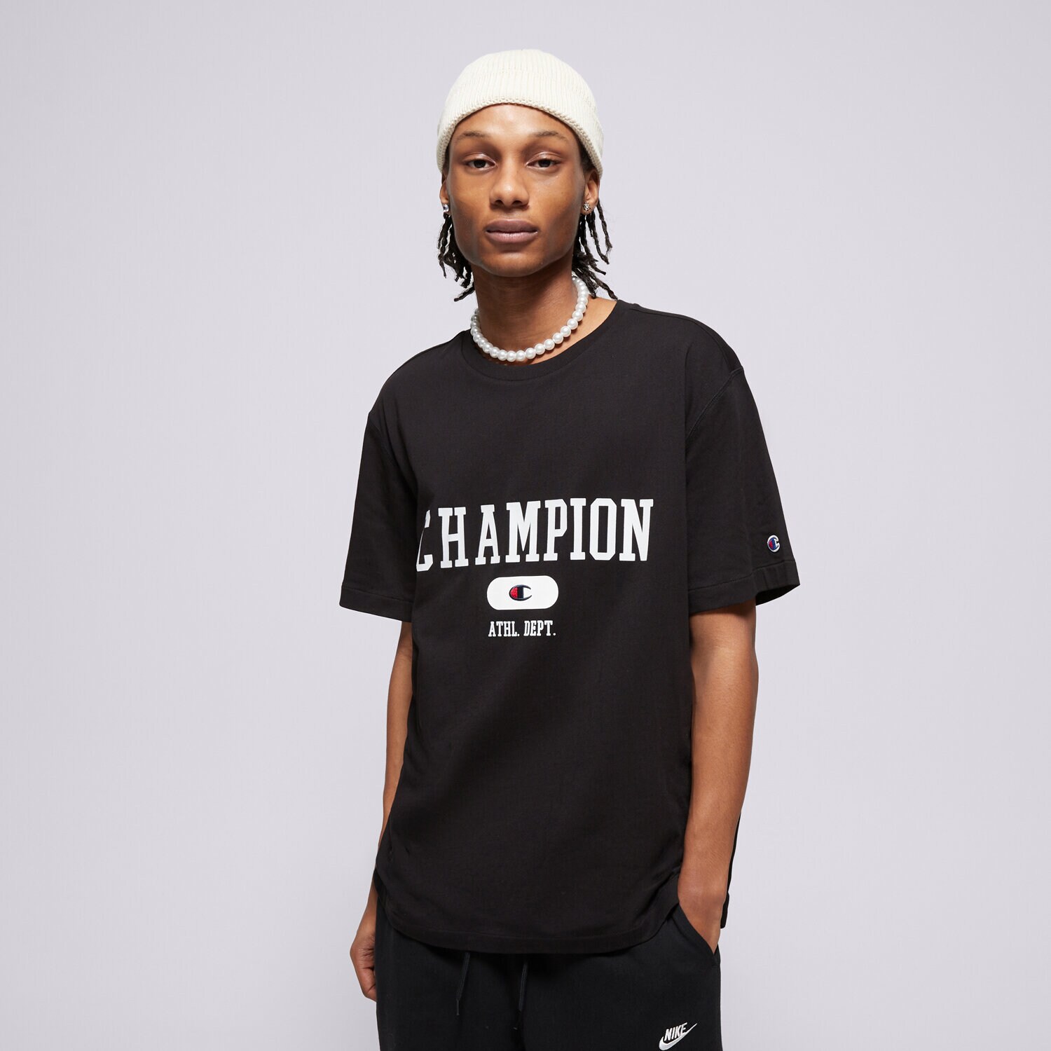 Bărbați tricou CHAMPION TRICOU CREWNECK TRICOU 220432KK001 Negru
