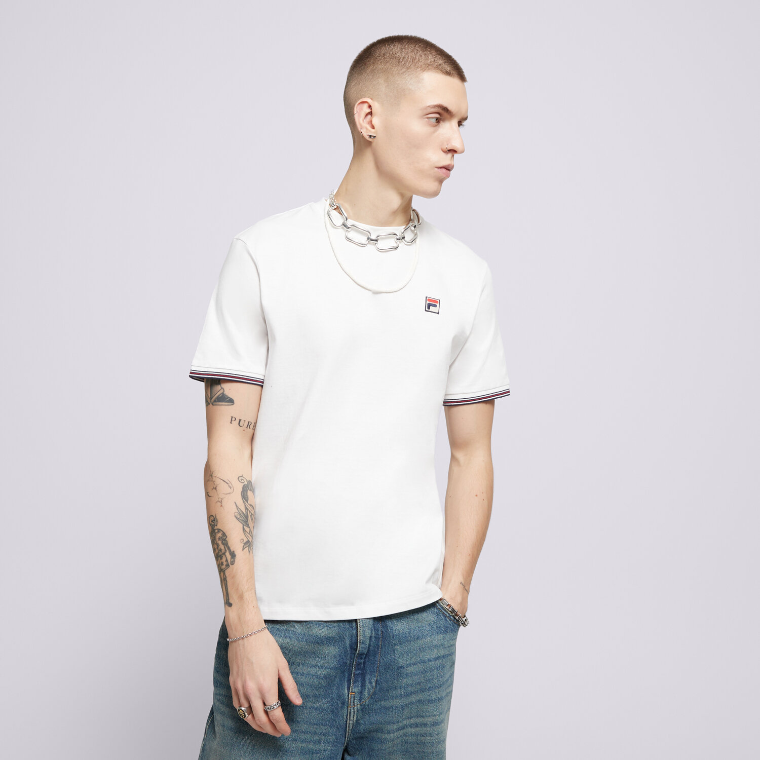 Bărbați tricou FILA TRICOU CALEB FW24MH036100 Alb