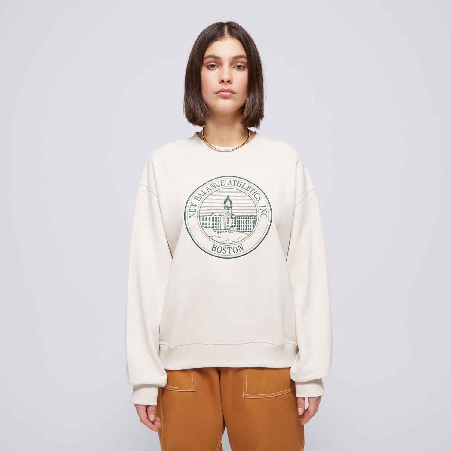 Femei bluză NEW BALANCE BLUZĂ ATHLETICS TERRY OVERSIZED CREST WT43553LIT Bej