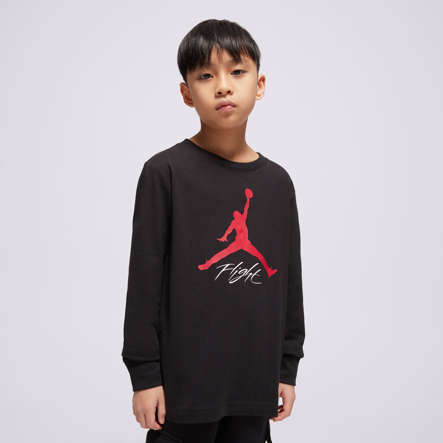 Copii tricou JORDAN TRICOU JDB BASELINE FLIGHT LS TEE BOY 95C892-023 Negru
