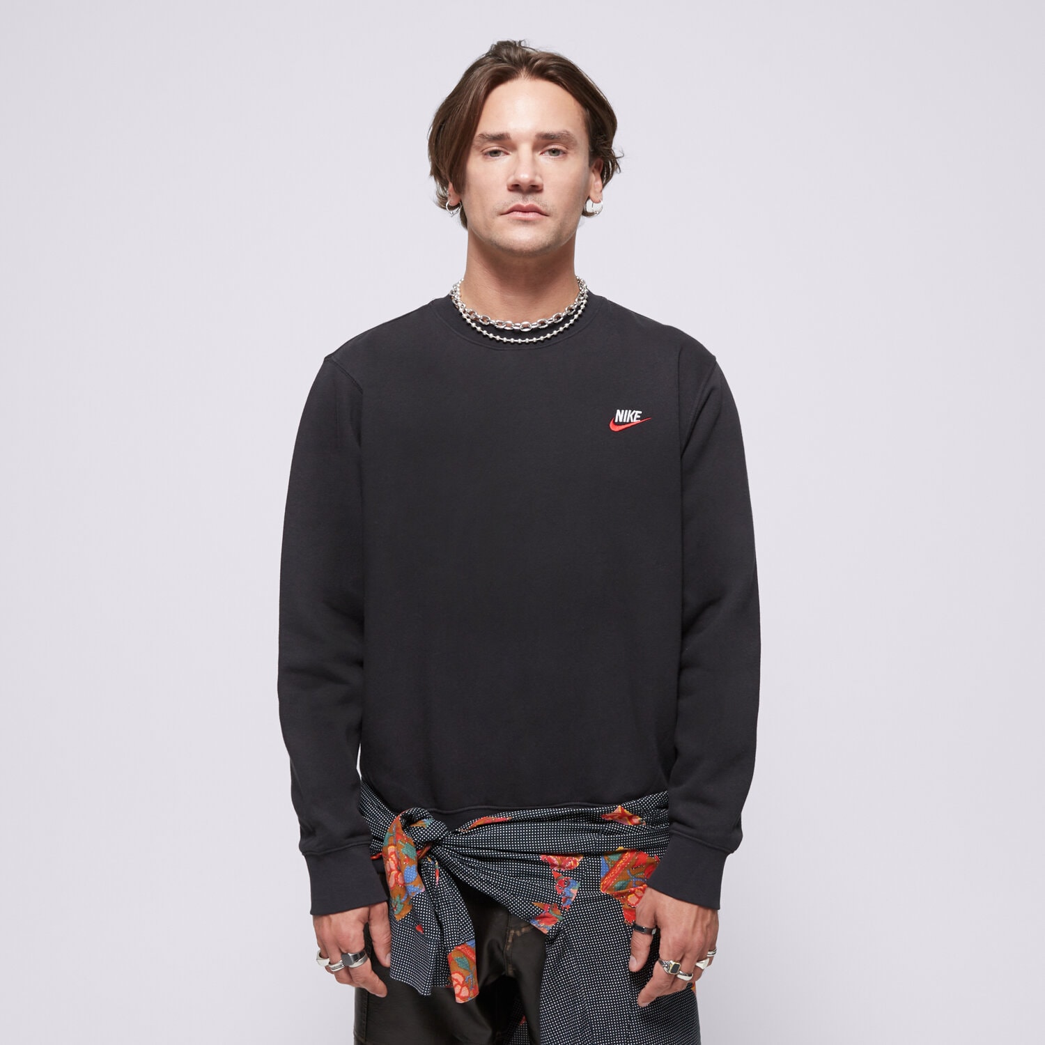 Bărbați bluză NIKE BLUZĂ M NSW CLUB DT CREW BB ESSENTIALS DQ8383-012 Negru