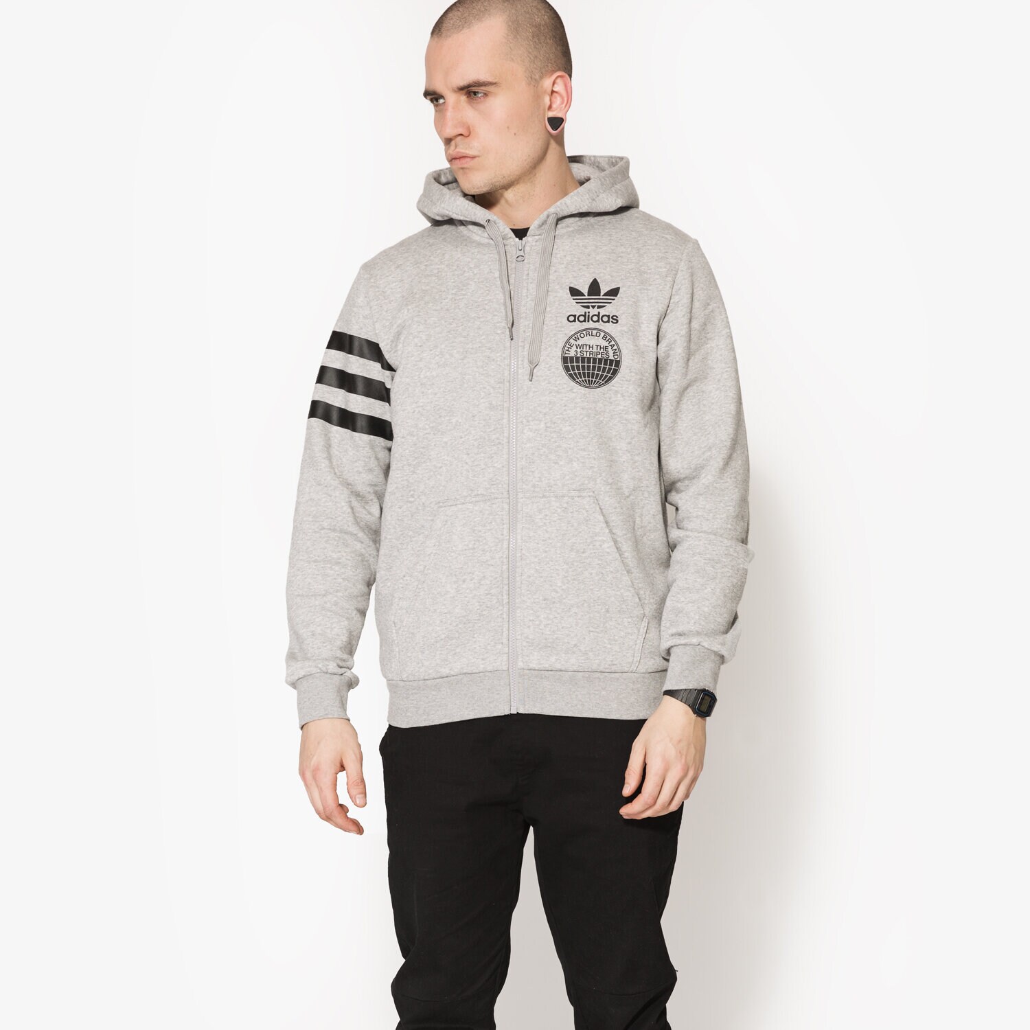 Bărbați bluză ADIDAS BLUZĂ STREET GRAPH FZ BP8920 Gri