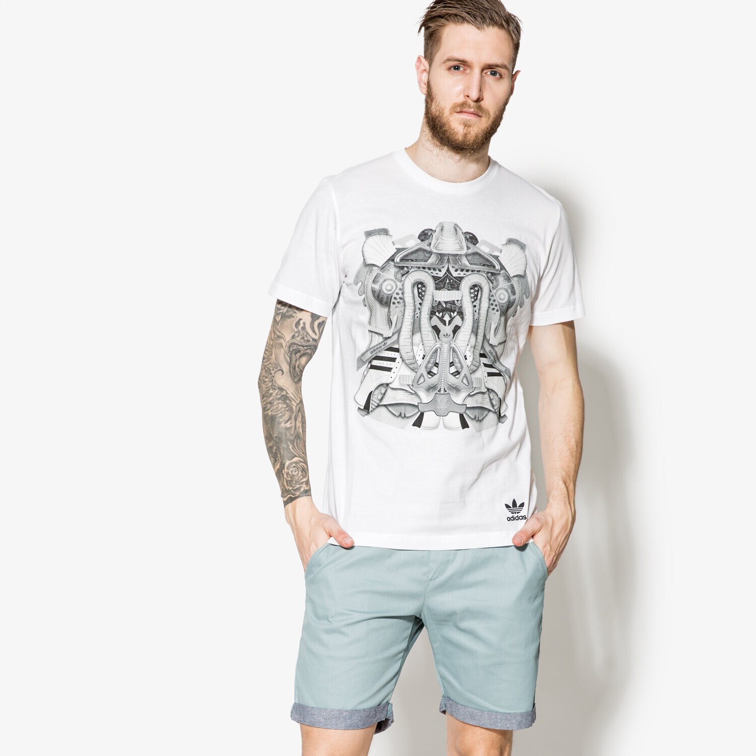 Bărbați tricou ADIDAS TRICOU SS MONTAGE TEE BK7597 Alb