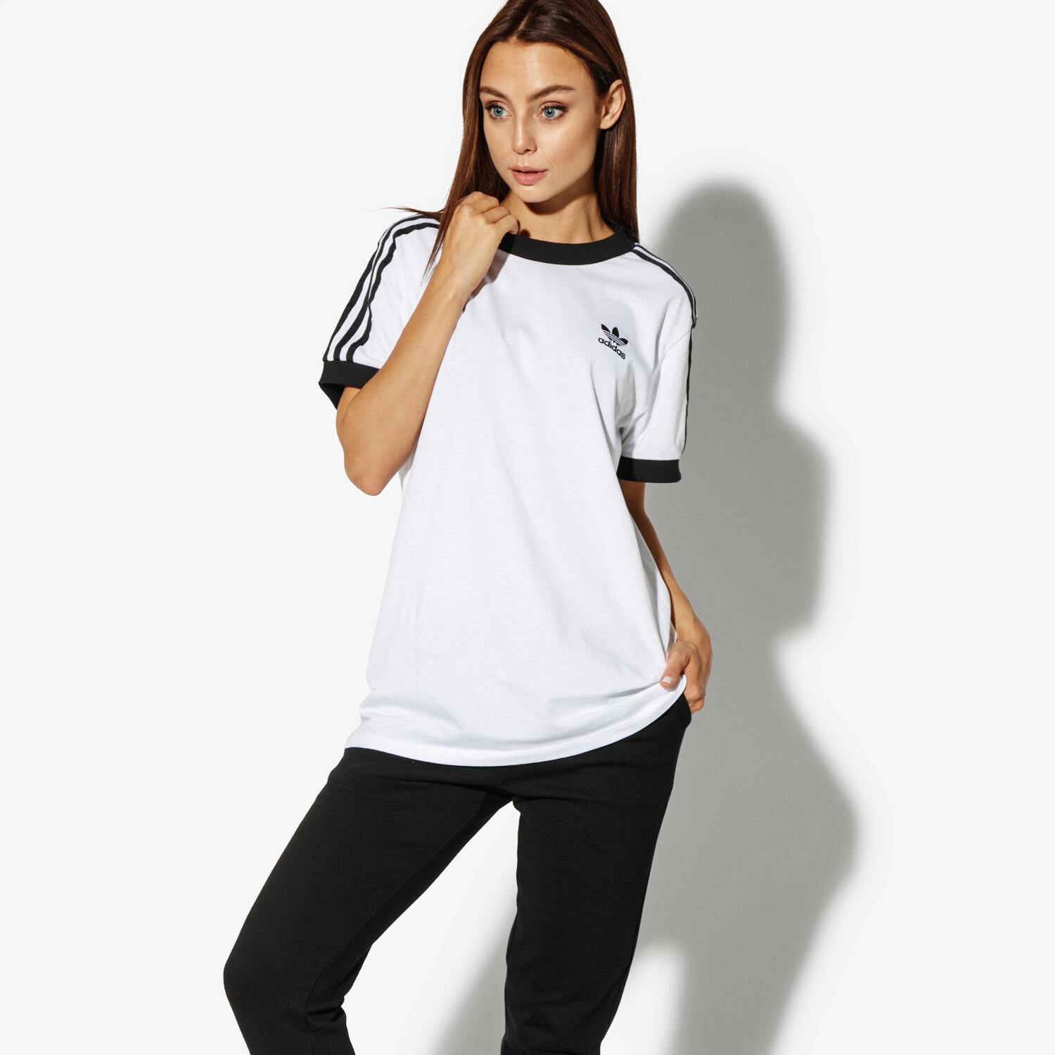 Femei tricou ADIDAS TRICOU SS 3 STRIPES TEE ADICOLOR DH3188 Alb