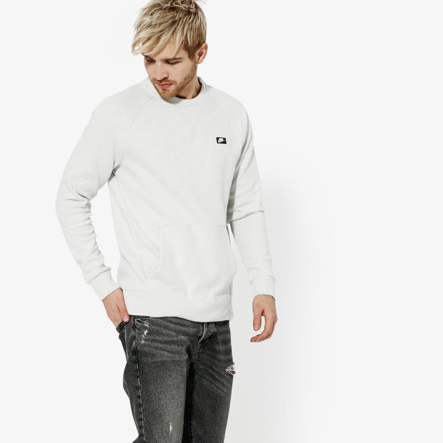 Bărbați bluză NIKE BLUZĂ M NSW OPTIC CRW SPORTSWEAR 928465-133 Gri